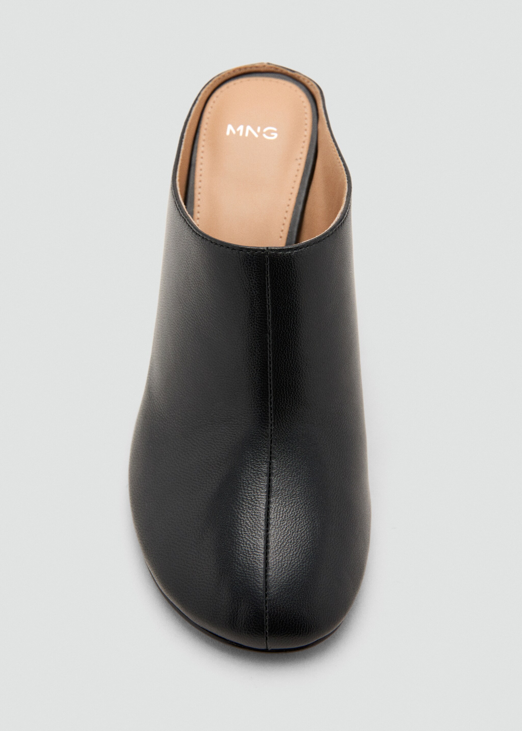 Leather heeled clogs - Details of the article 3, Black. Ref: 17047903-00.