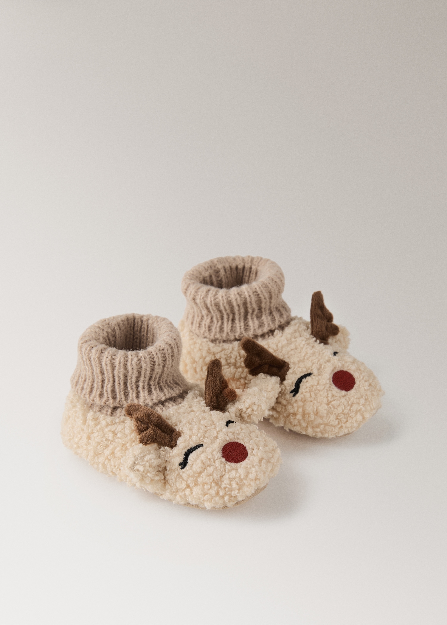 Παντόφλα τάρανδος με απομίμηση γούνας προβάτου - Λεπτομέρεια του προϊόντος 1