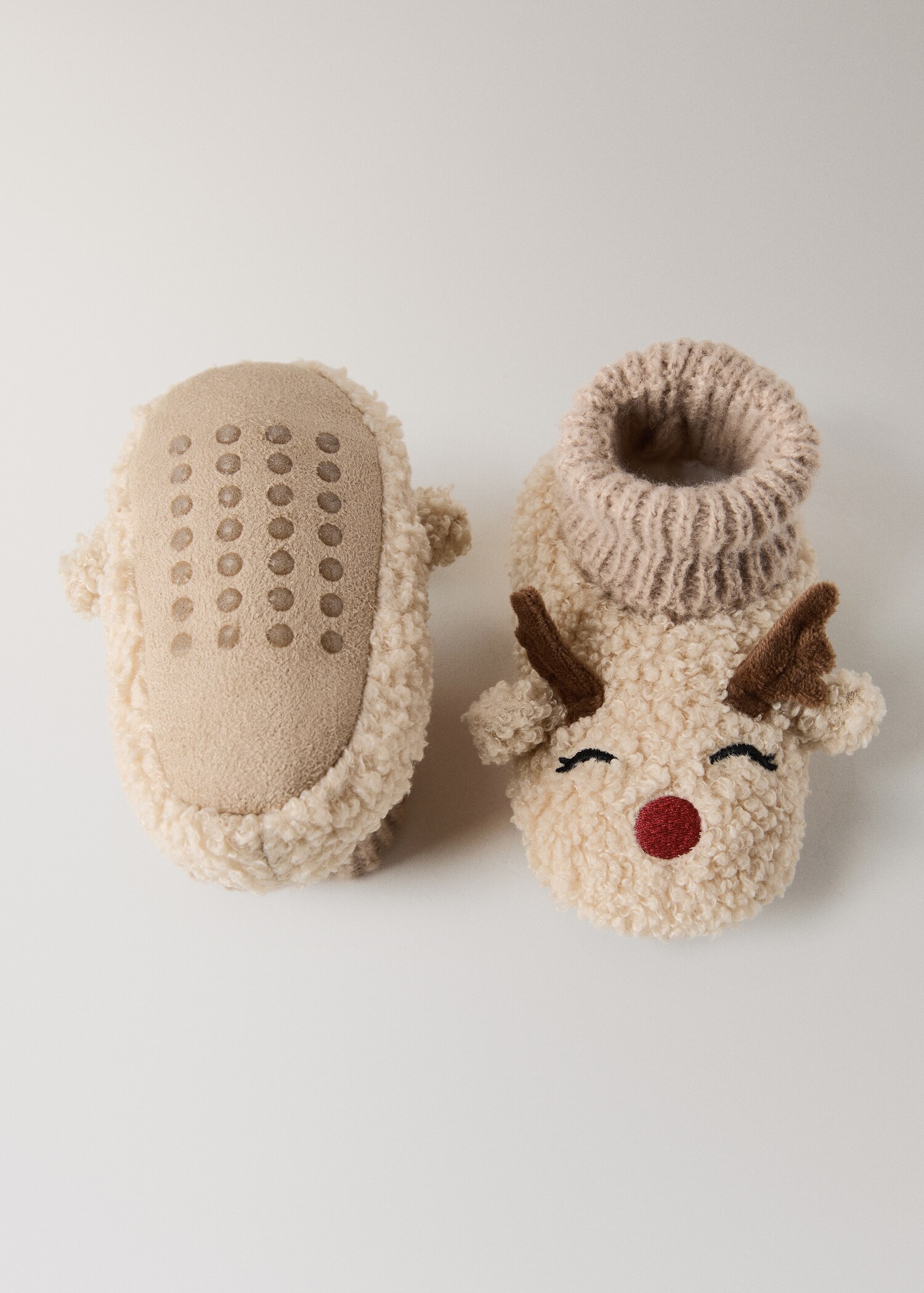 Παντόφλα τάρανδος με απομίμηση γούνας προβάτου - Λεπτομέρεια του προϊόντος 4