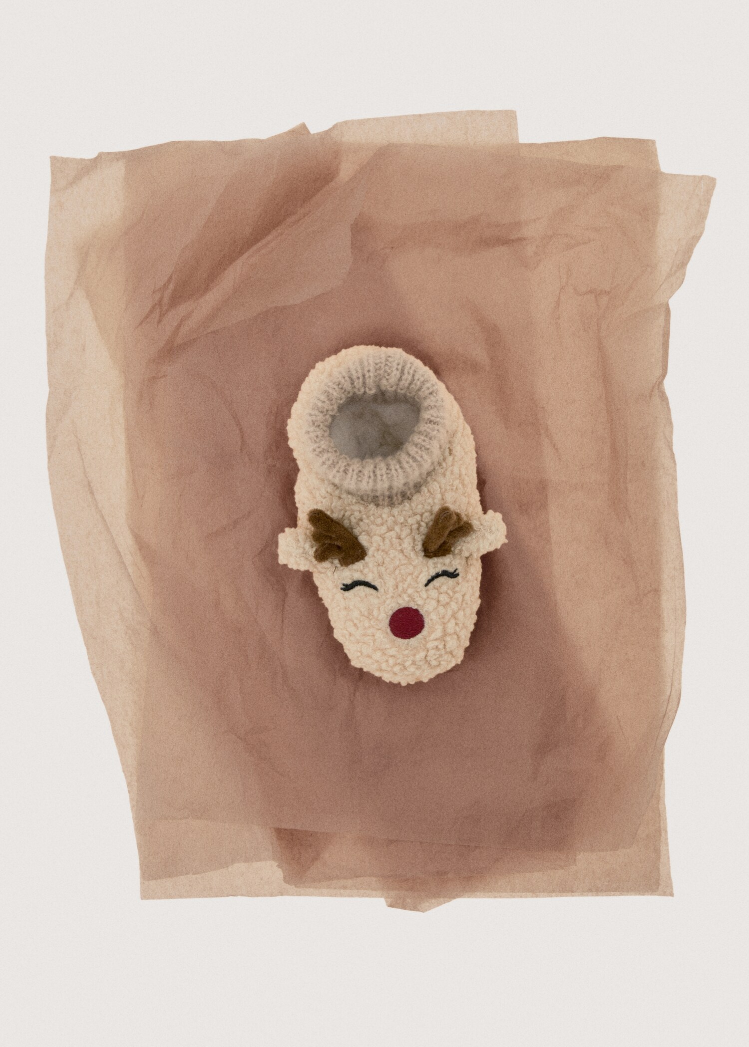 Παντόφλα τάρανδος με απομίμηση γούνας προβάτου - Λεπτομέρεια του προϊόντος 9