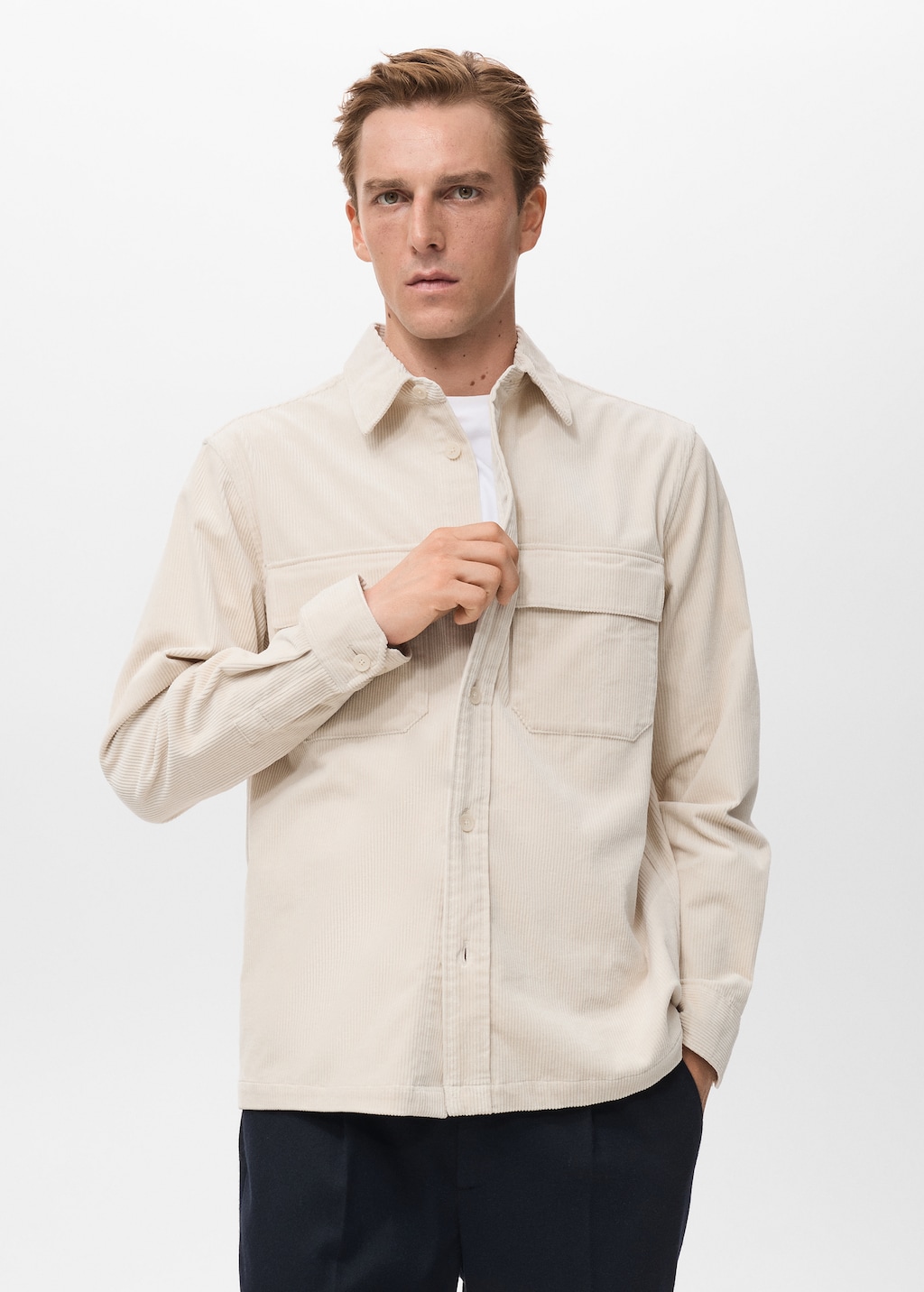 Corduroy overshirt with pockets