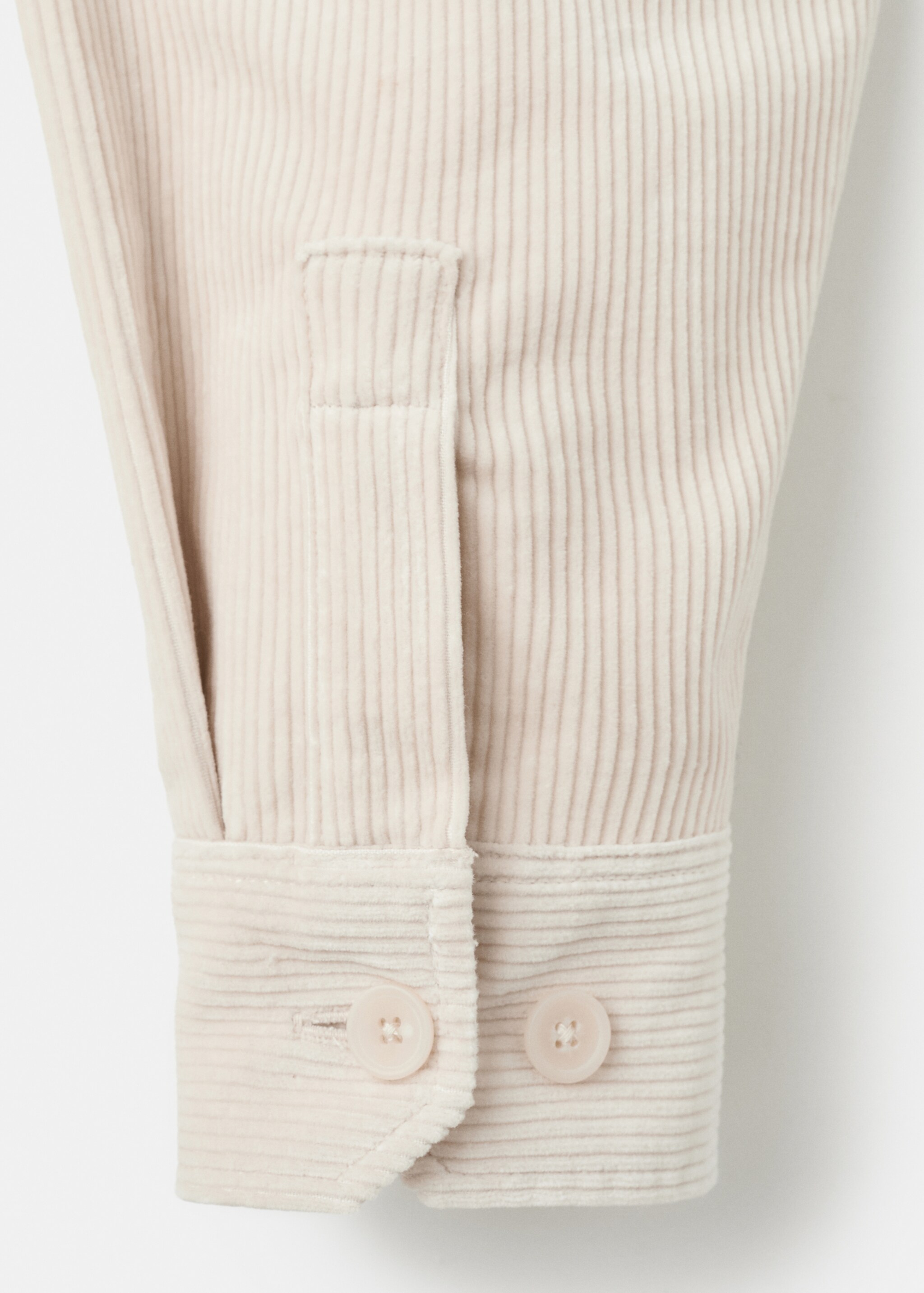 Corduroy overshirt with pockets - Details of the article 0, Ecru. Ref: 17047905-00.