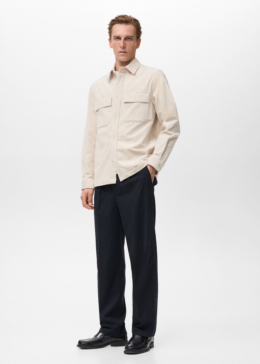 Corduroy overshirt with pockets