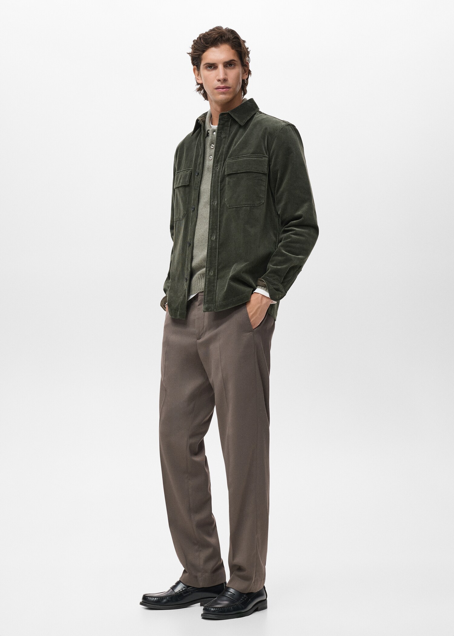 Corduroy overshirt with pockets - Details of the article 2