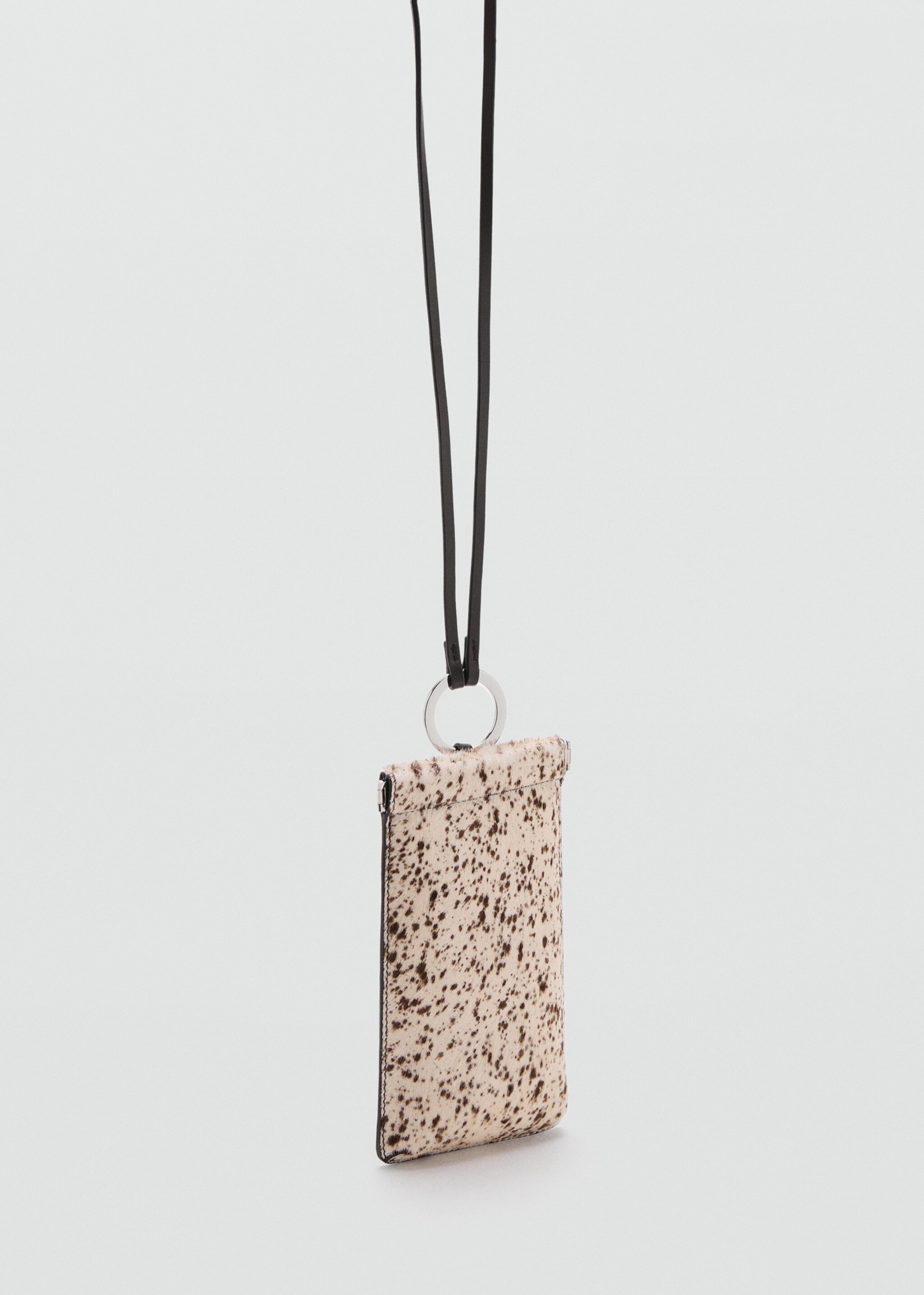 Leather and fur mobile phone case - Medium plane, Brown. Ref: 17047906-00.