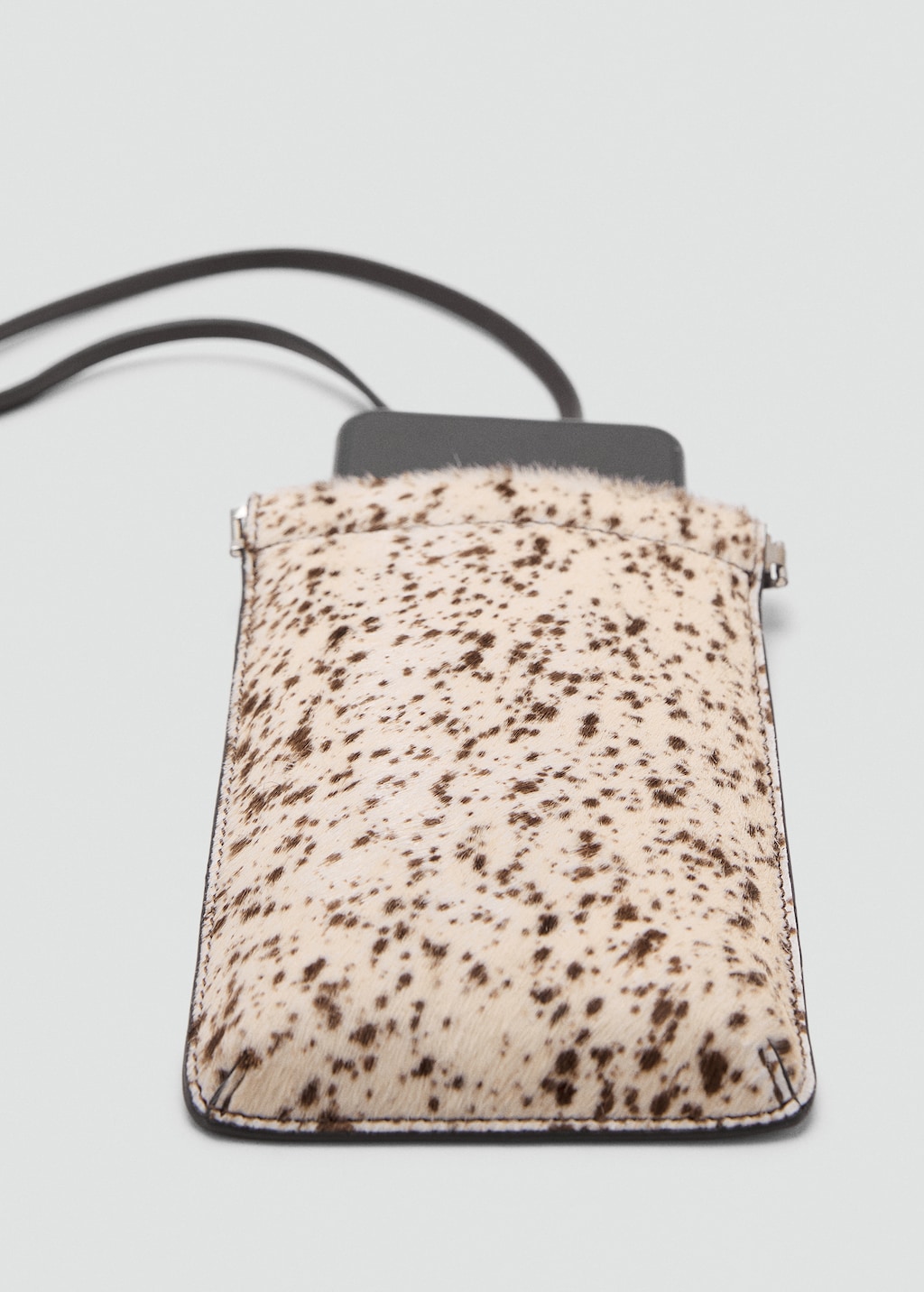 Leather and fur mobile phone case