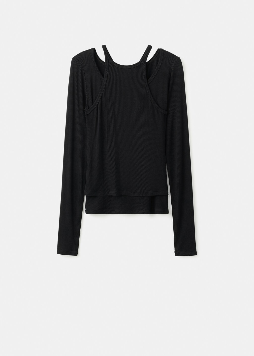 Ribbed combined t-shirt - image 5