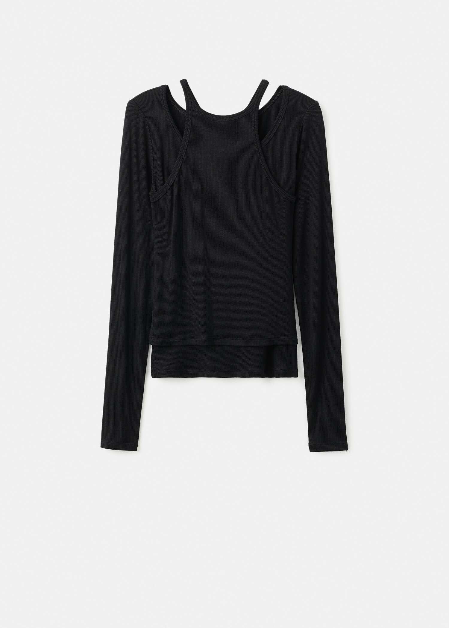 Combined ribbed T-shirt - Article without model