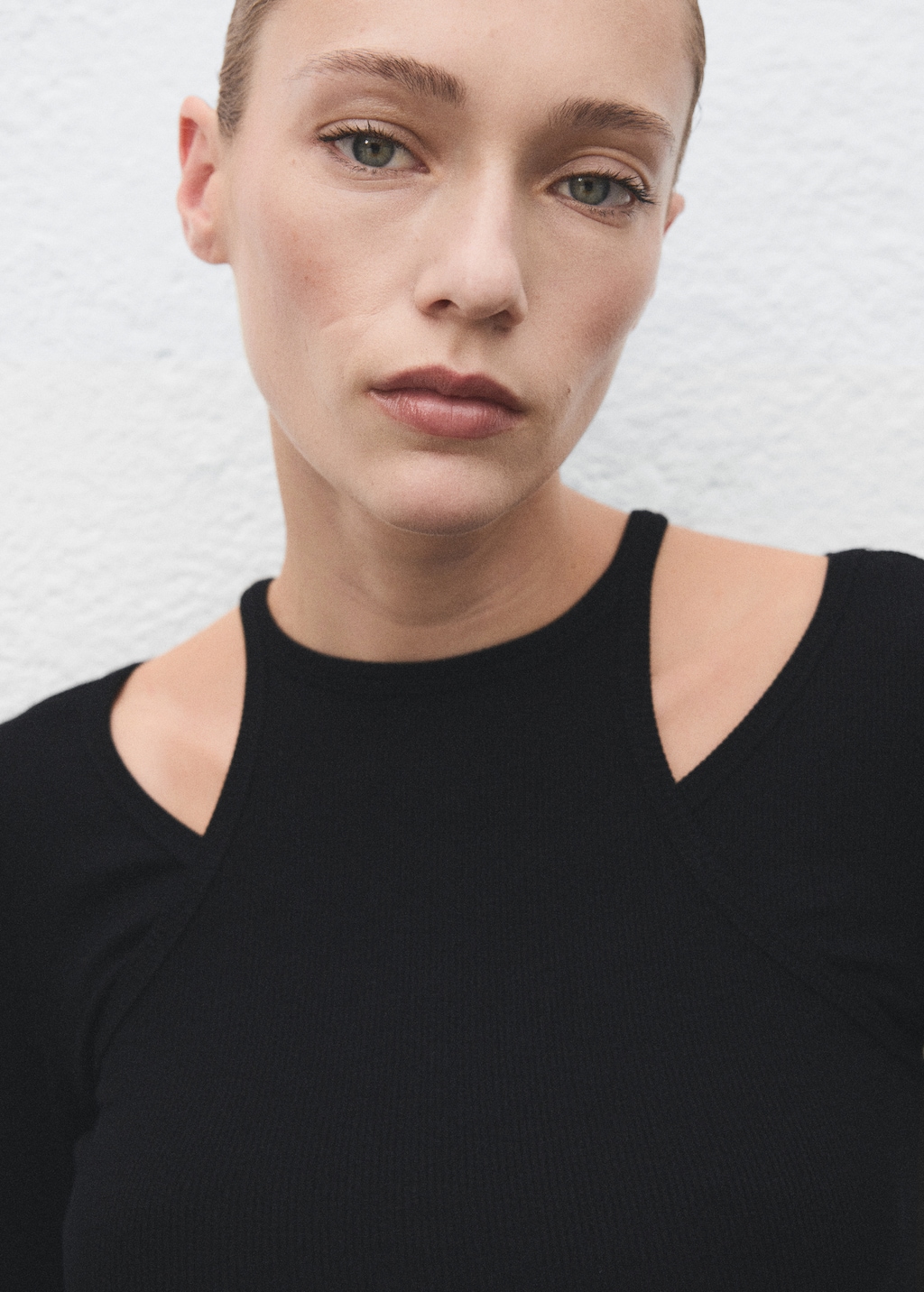 Ribbed combined t-shirt