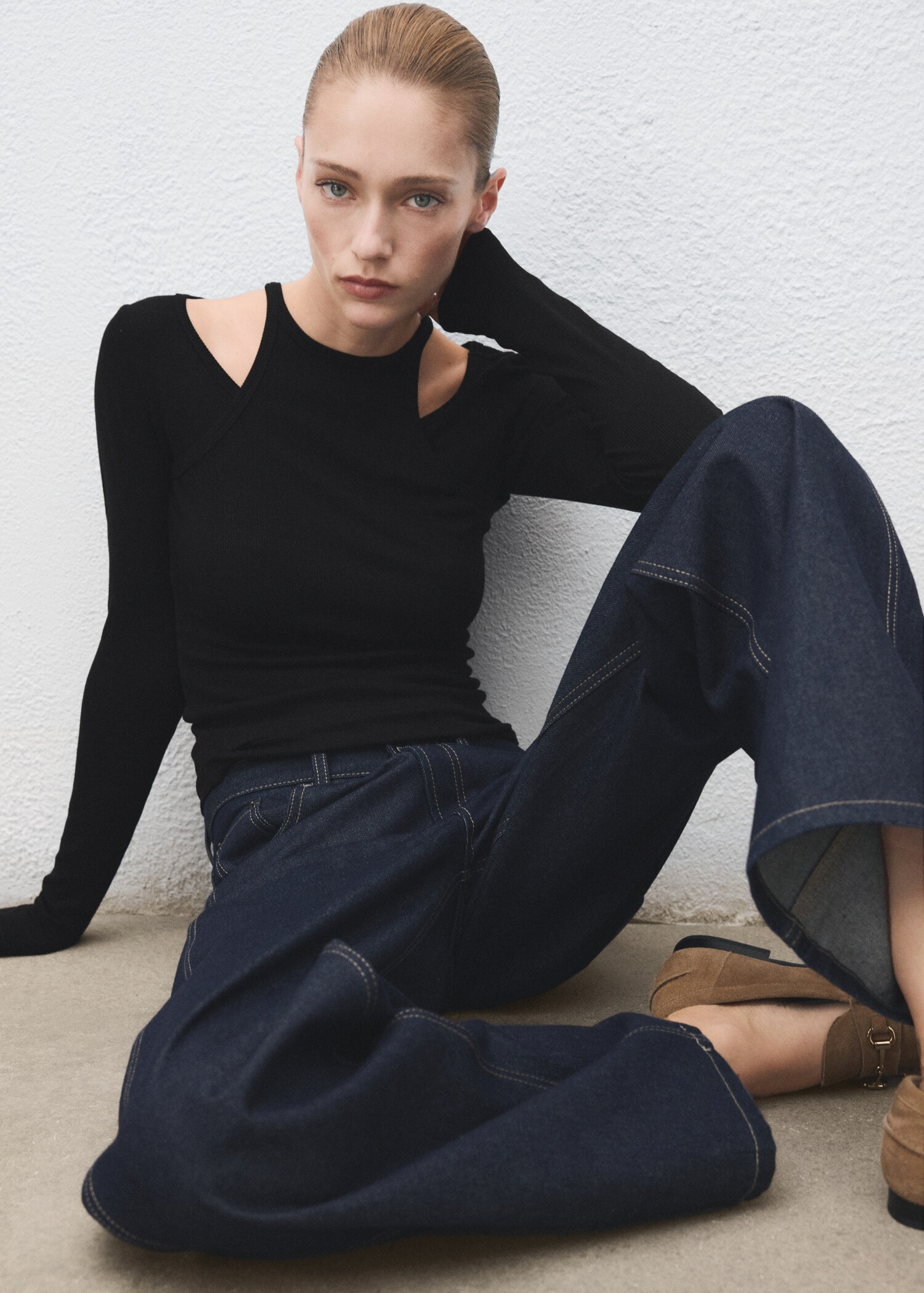 Combined ribbed T-shirt - Details of the article 2