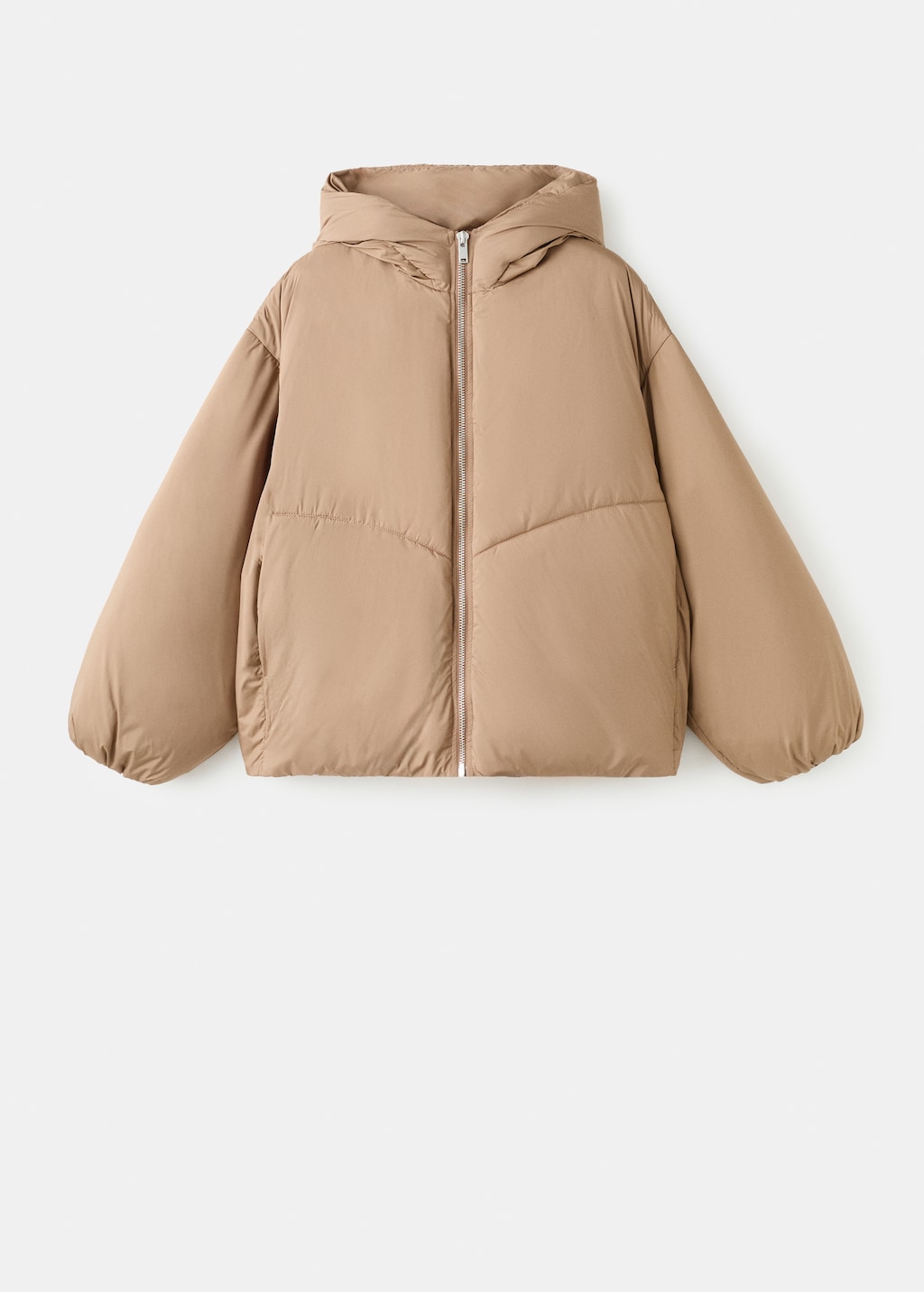 Short oversized anorak with hood