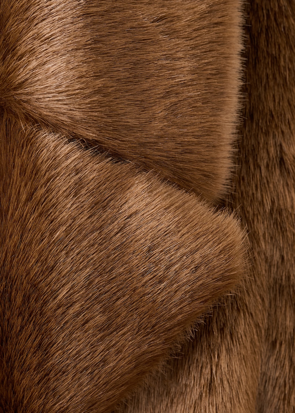 Faux fur effect coat with belt