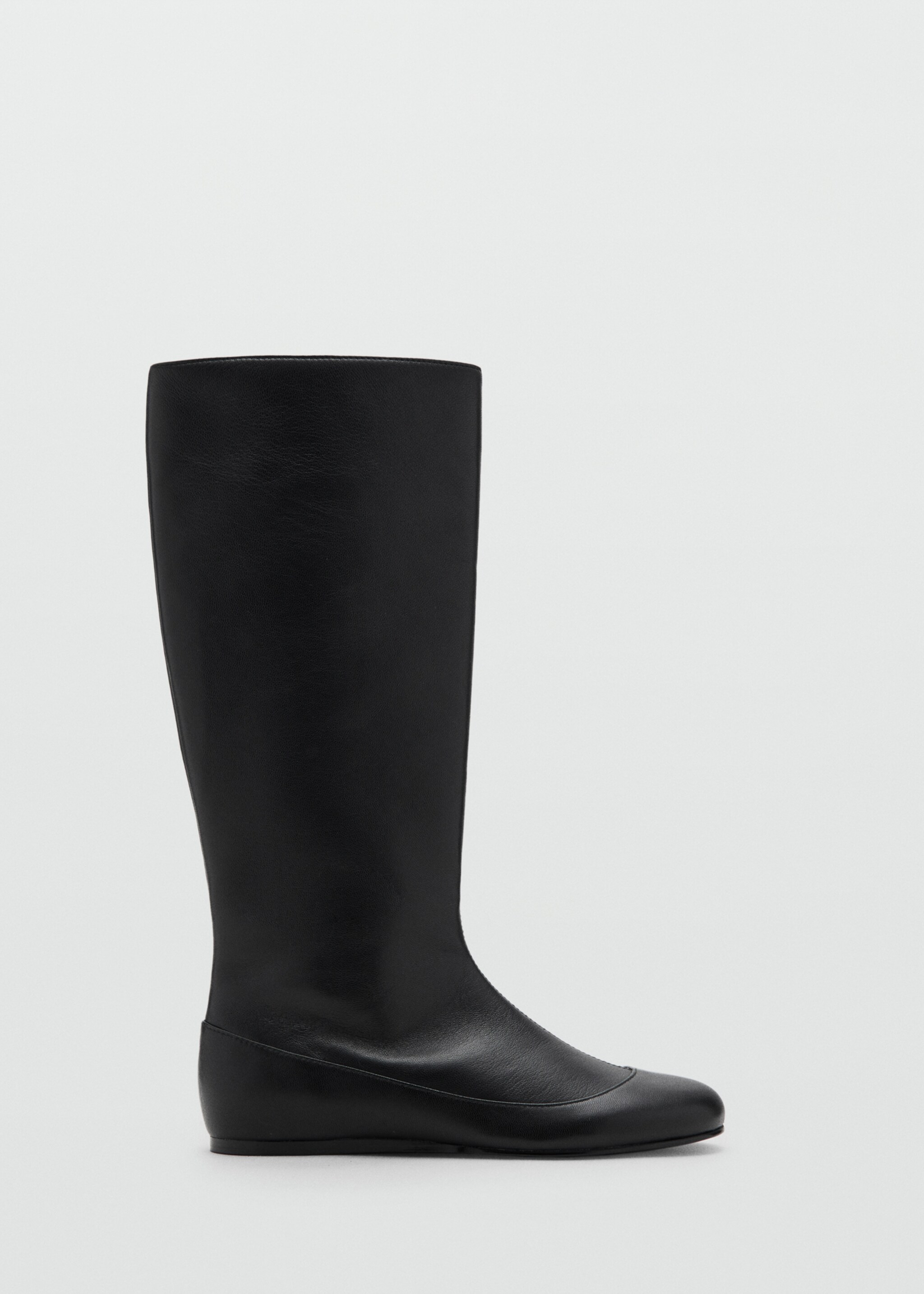 Leather boots with combined design - Article without model, Black. Ref: 17048272-00.