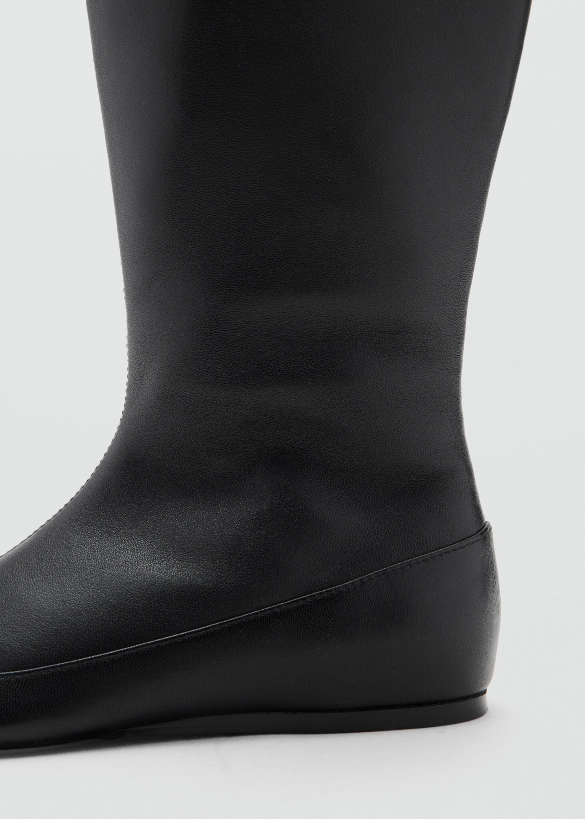 Leather boots with combined design - Details of the article 1, Black. Ref: 17048272-00.