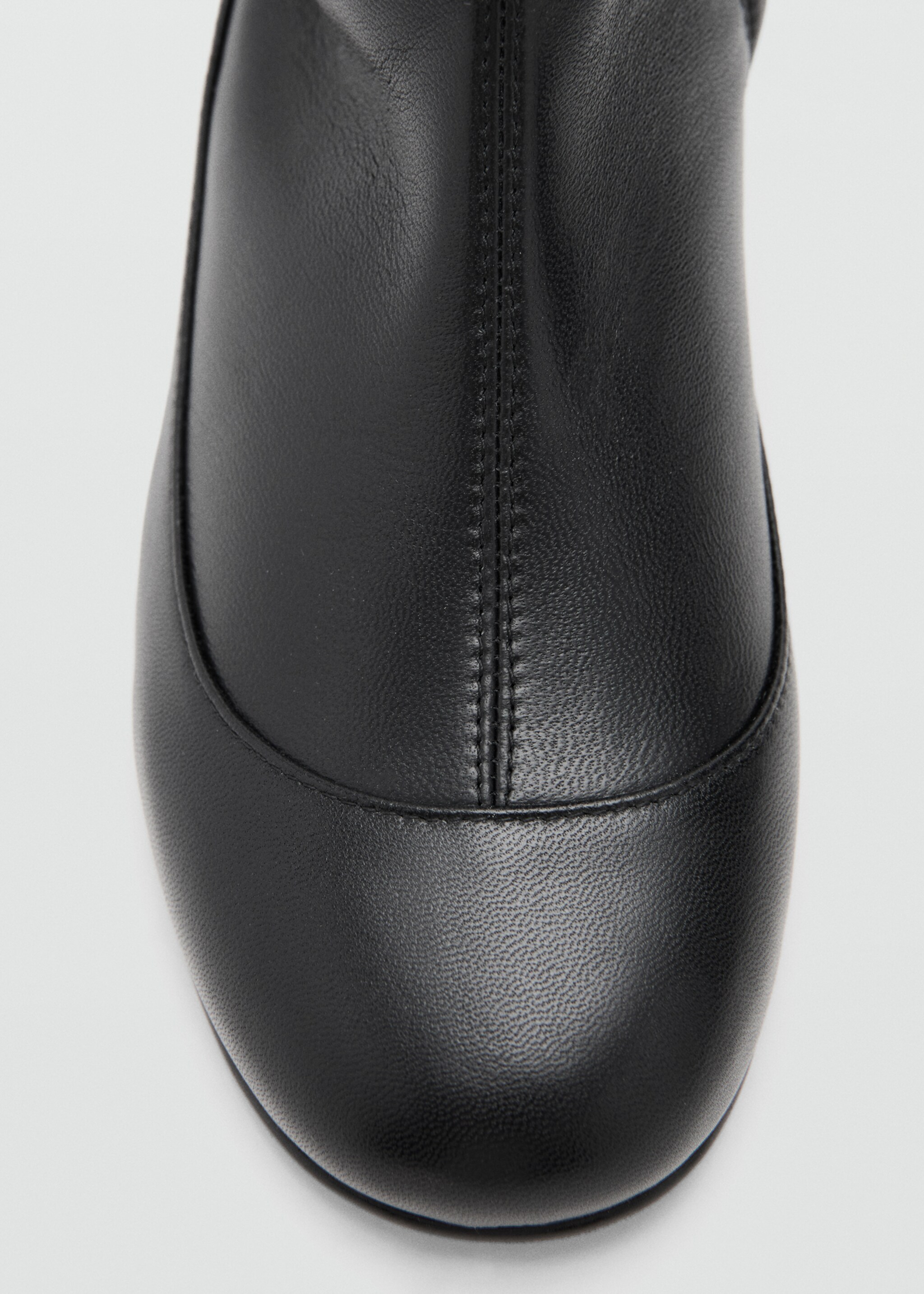 Leather boots with combined design - Details of the article 2, Black. Ref: 17048272-00.