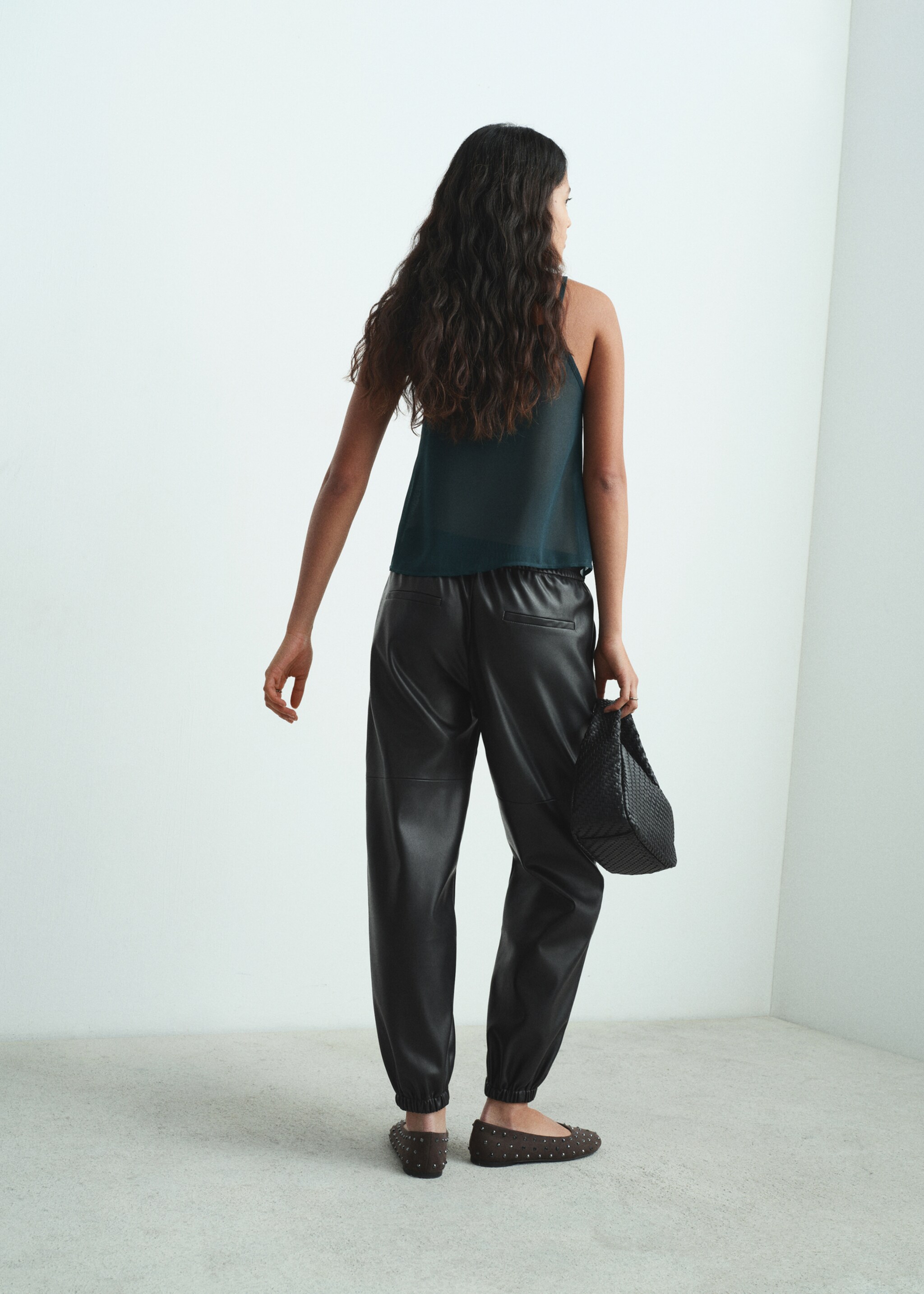 Polyester jogger pants - Reverse of the article, Black. Ref: 17048280-00.