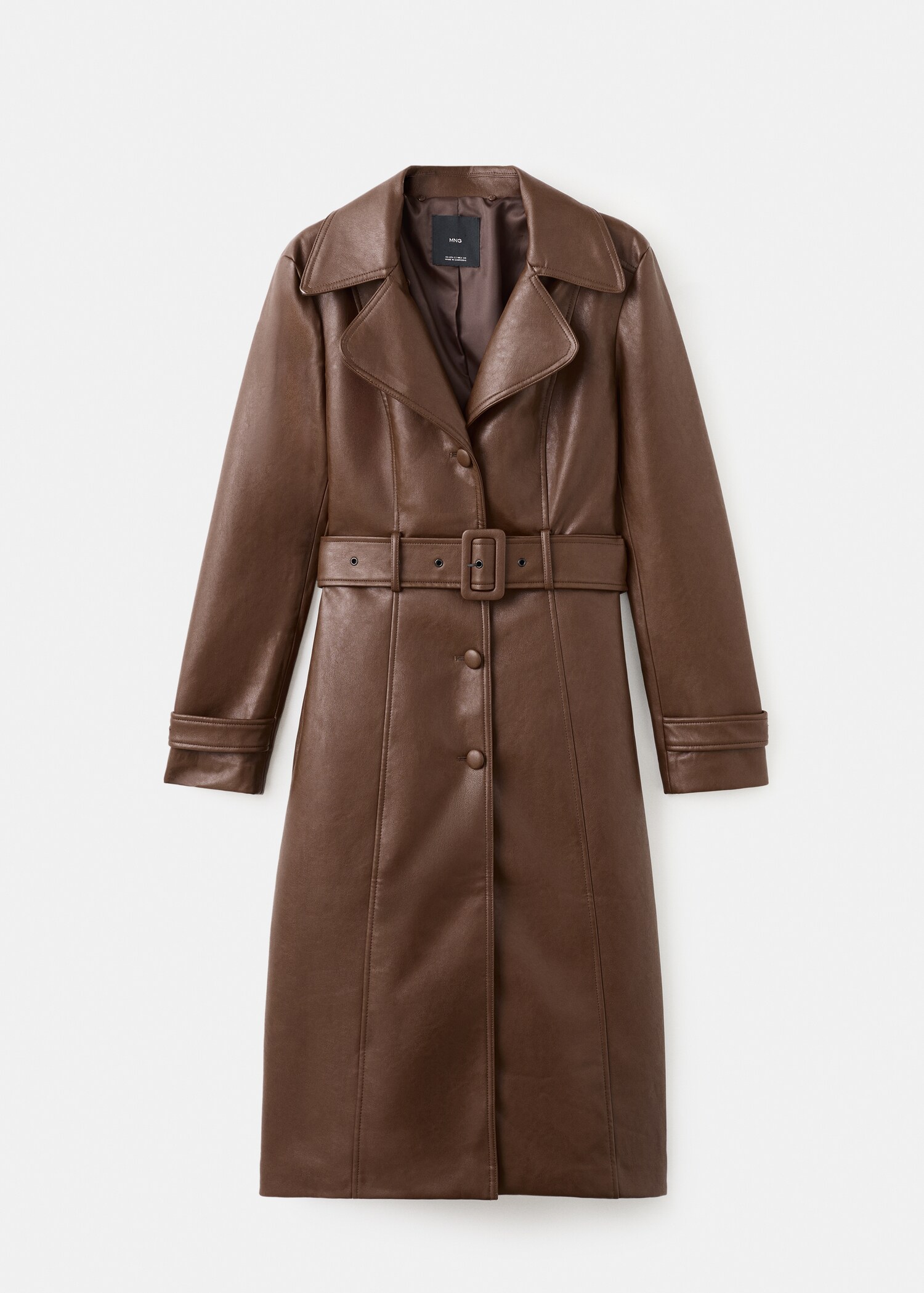 Faux leather effect coat with fur collar - Details of the article 8