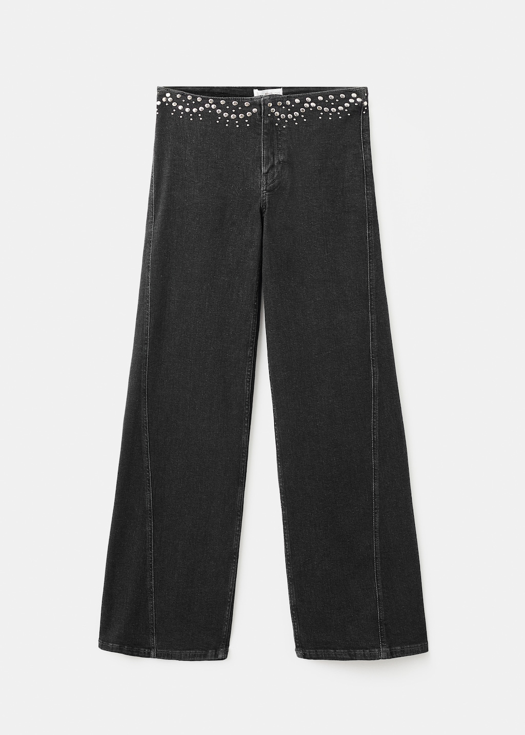 Low-waist studded jeans