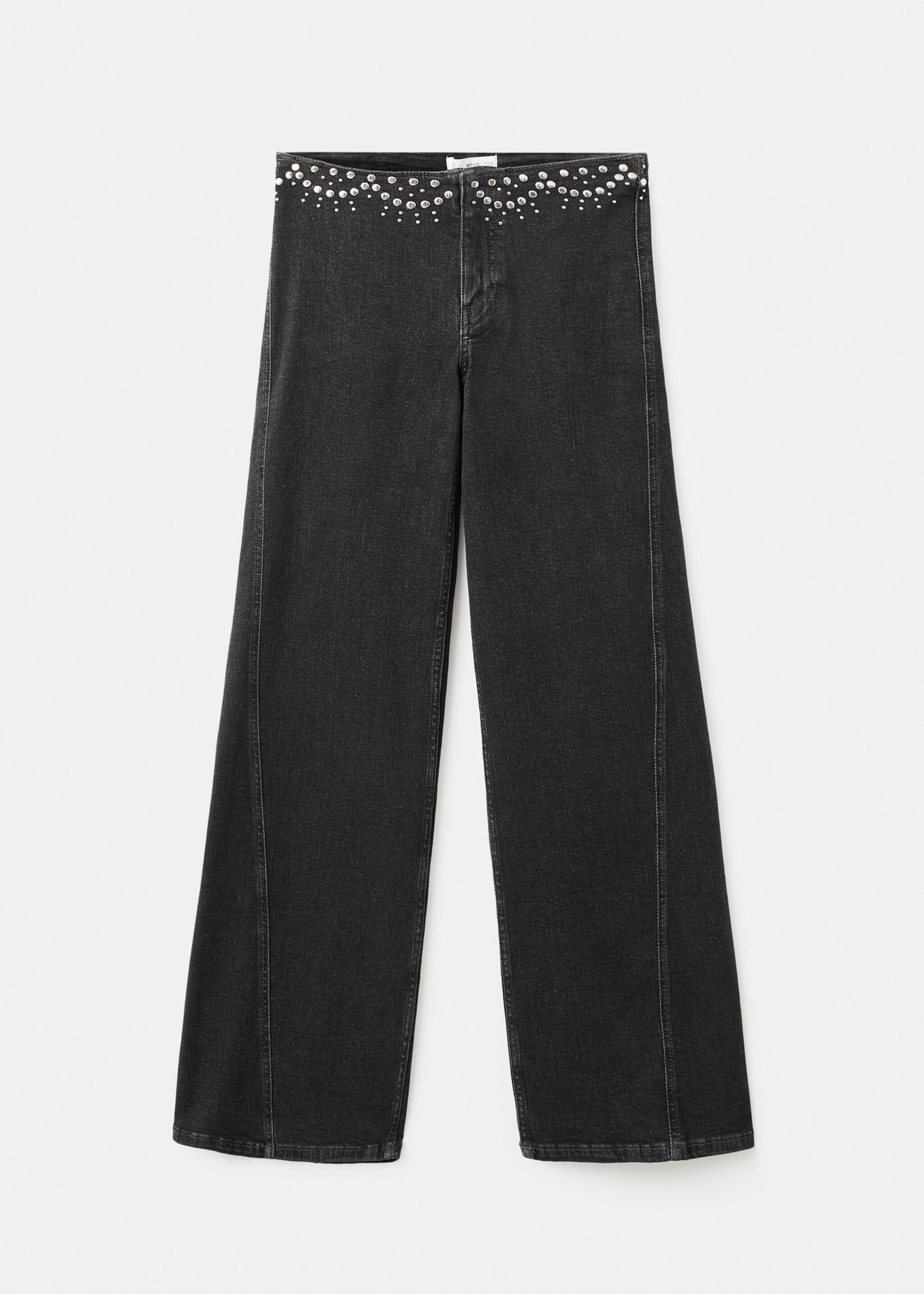Low-waist studded jeans - Article without model, Black denim. Ref: 17048284-00.