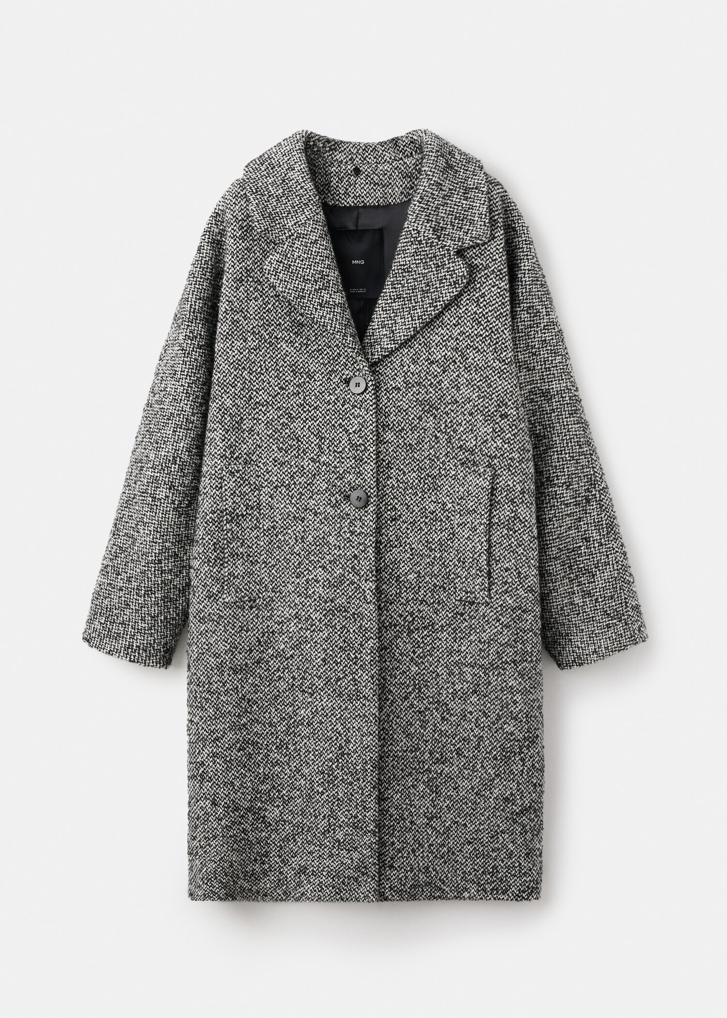 Mottled coat with fur collar - Article without model