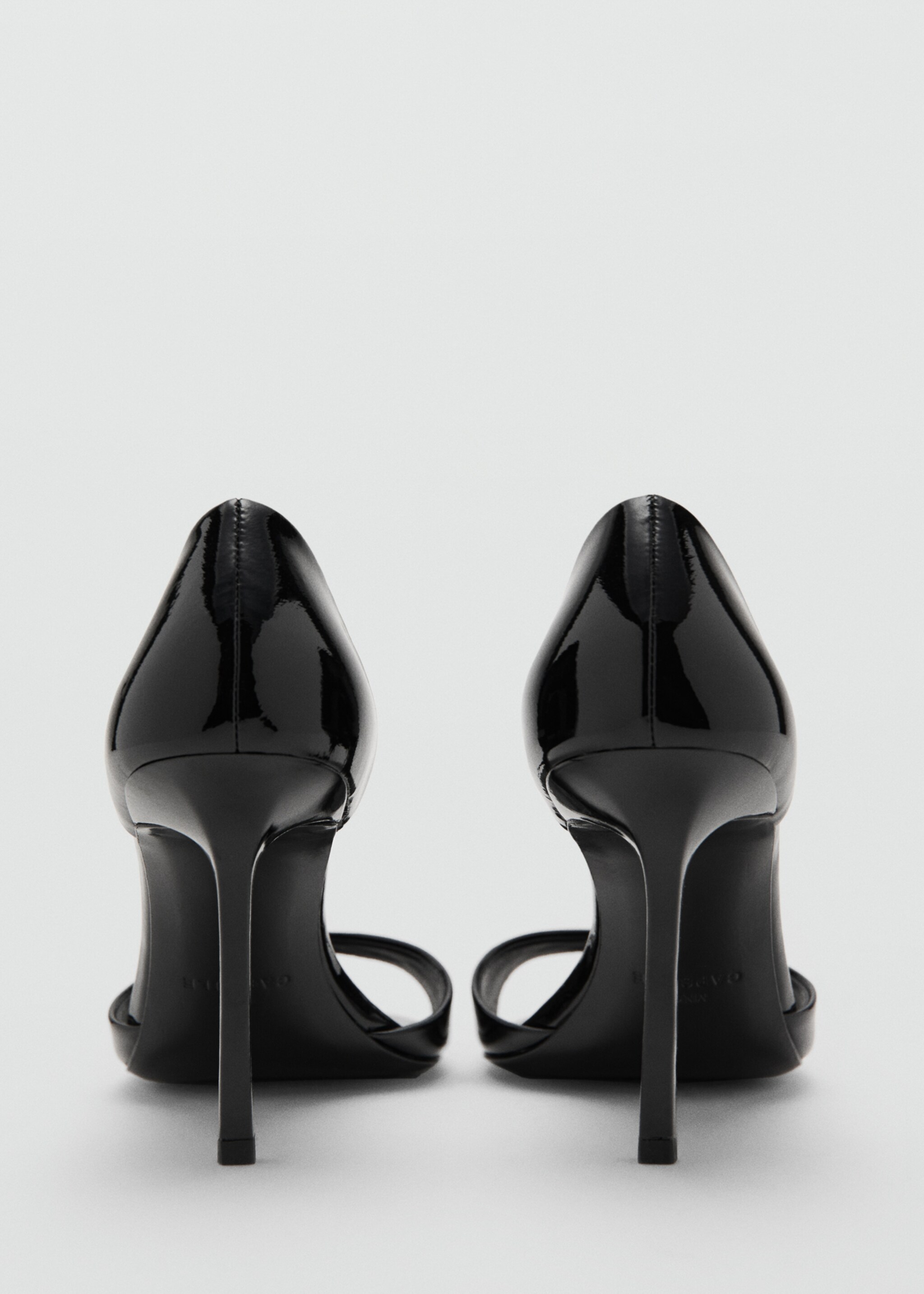 Heel leather sandals - Details of the article 1, Black. Ref: 17048641-00.