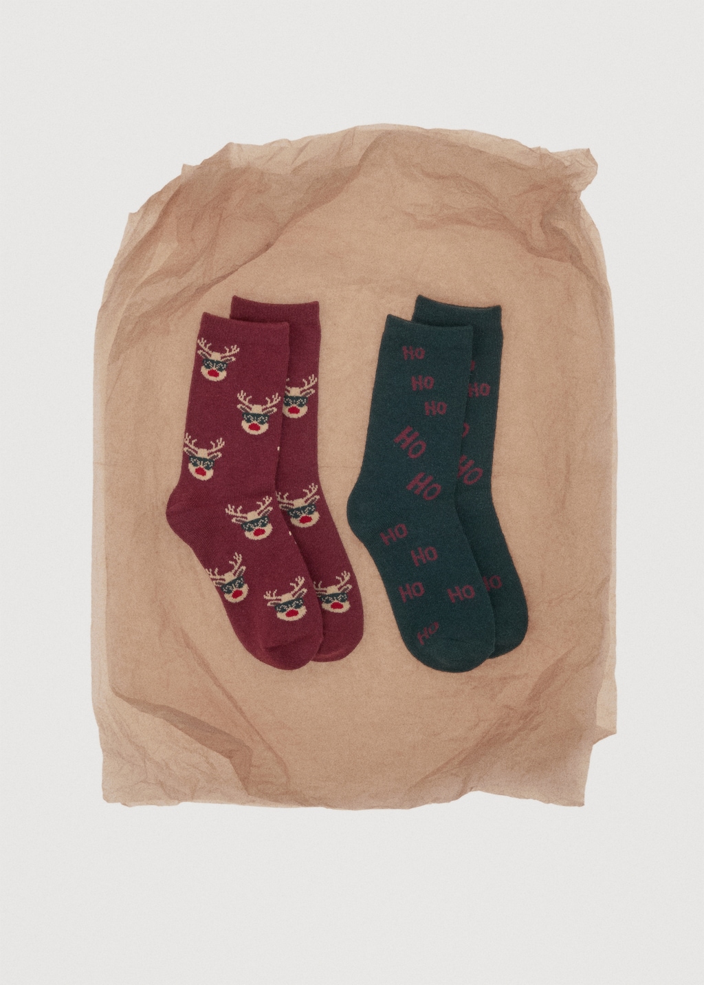 2 pack Christmas printed socks
