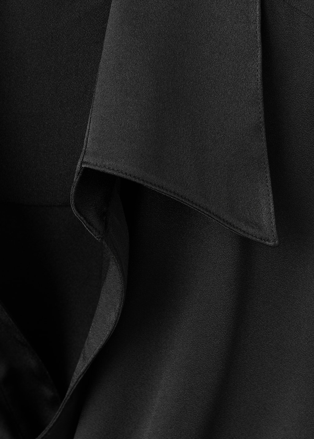 Cross-over satin blouse