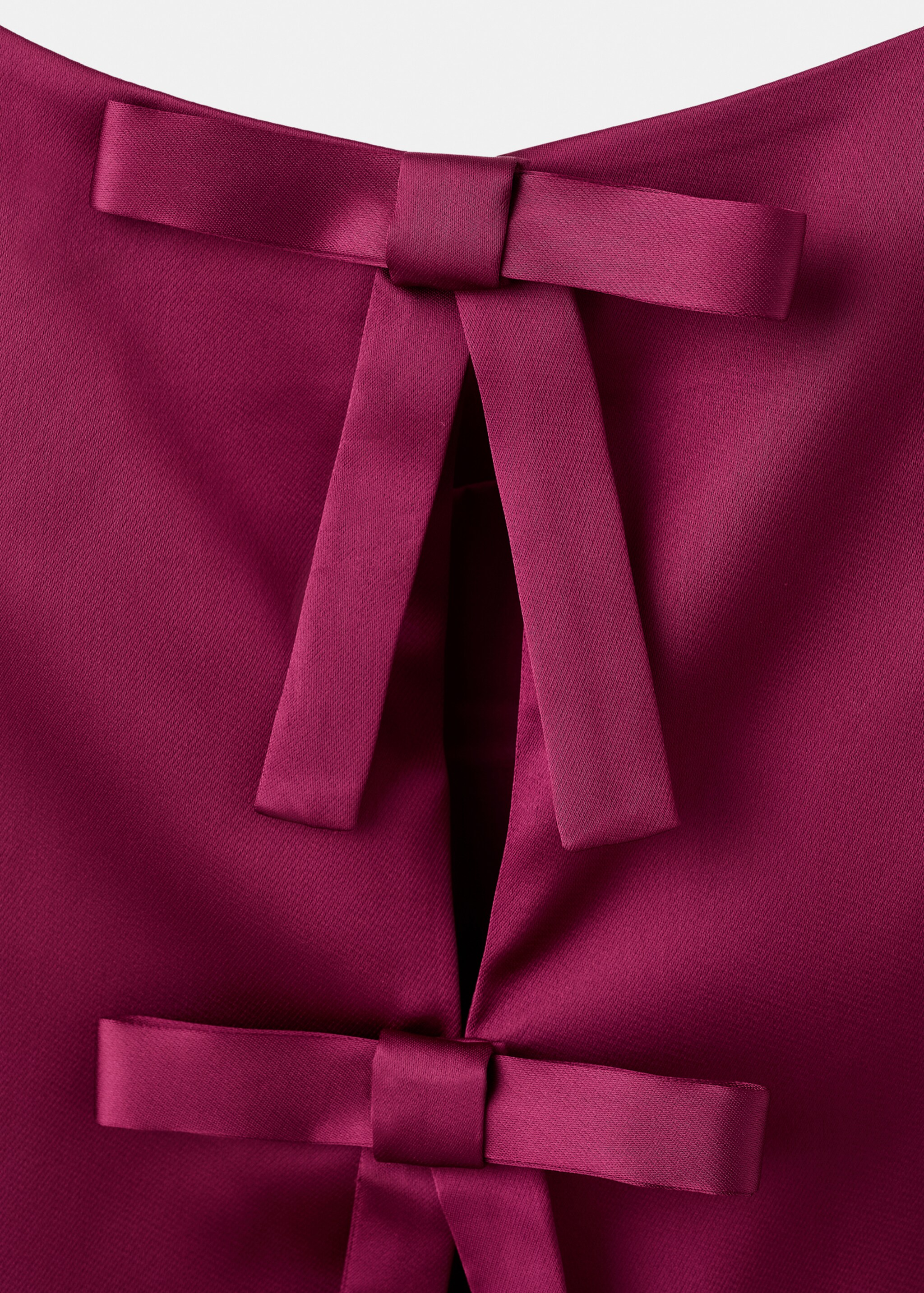Satin top with bows - Details of the article 0, Grapefruit. Ref: 17049106-00.