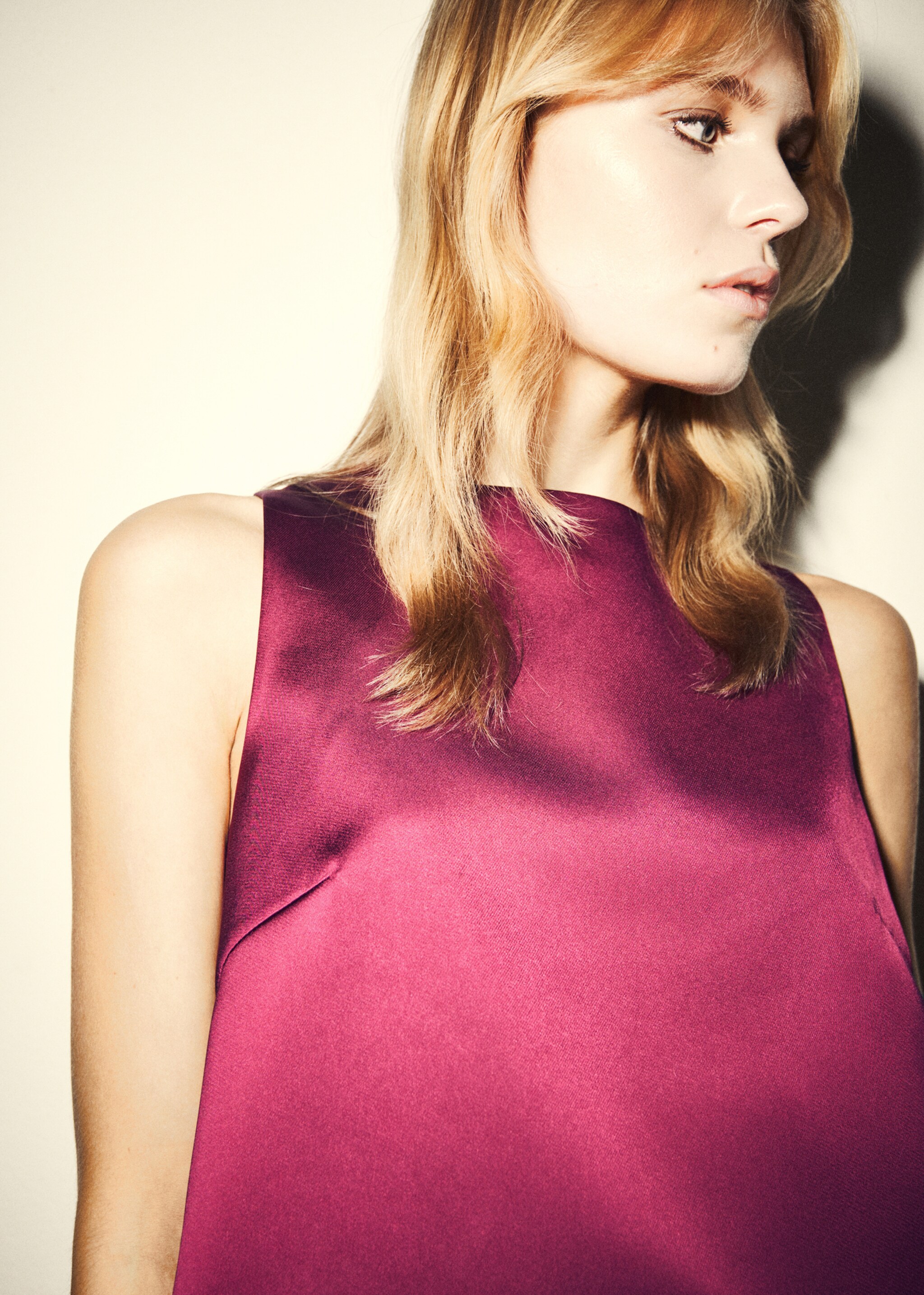 Satin top with bows - Details of the article 2, Grapefruit. Ref: 17049106-00.