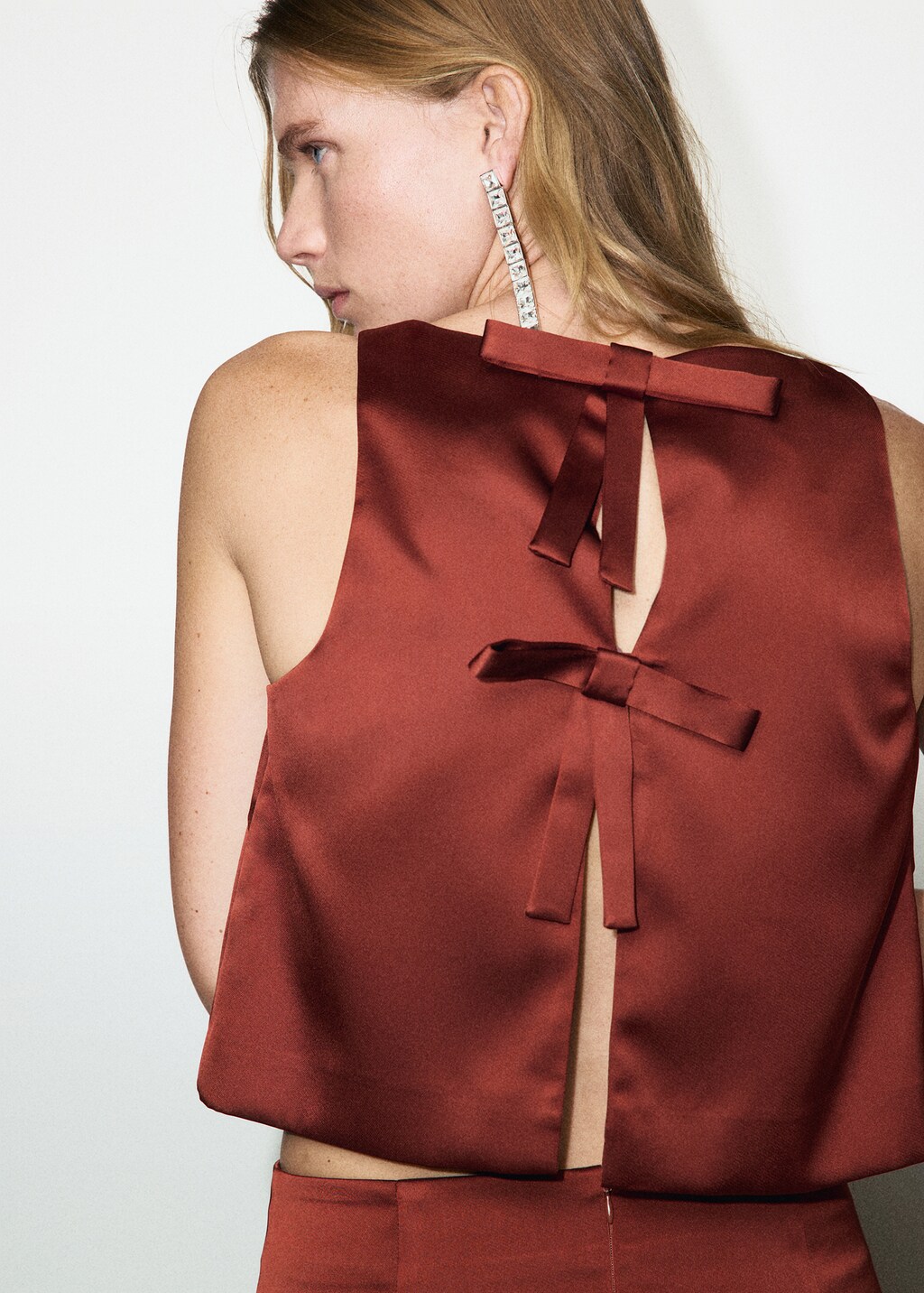 Mango Satin top with bows