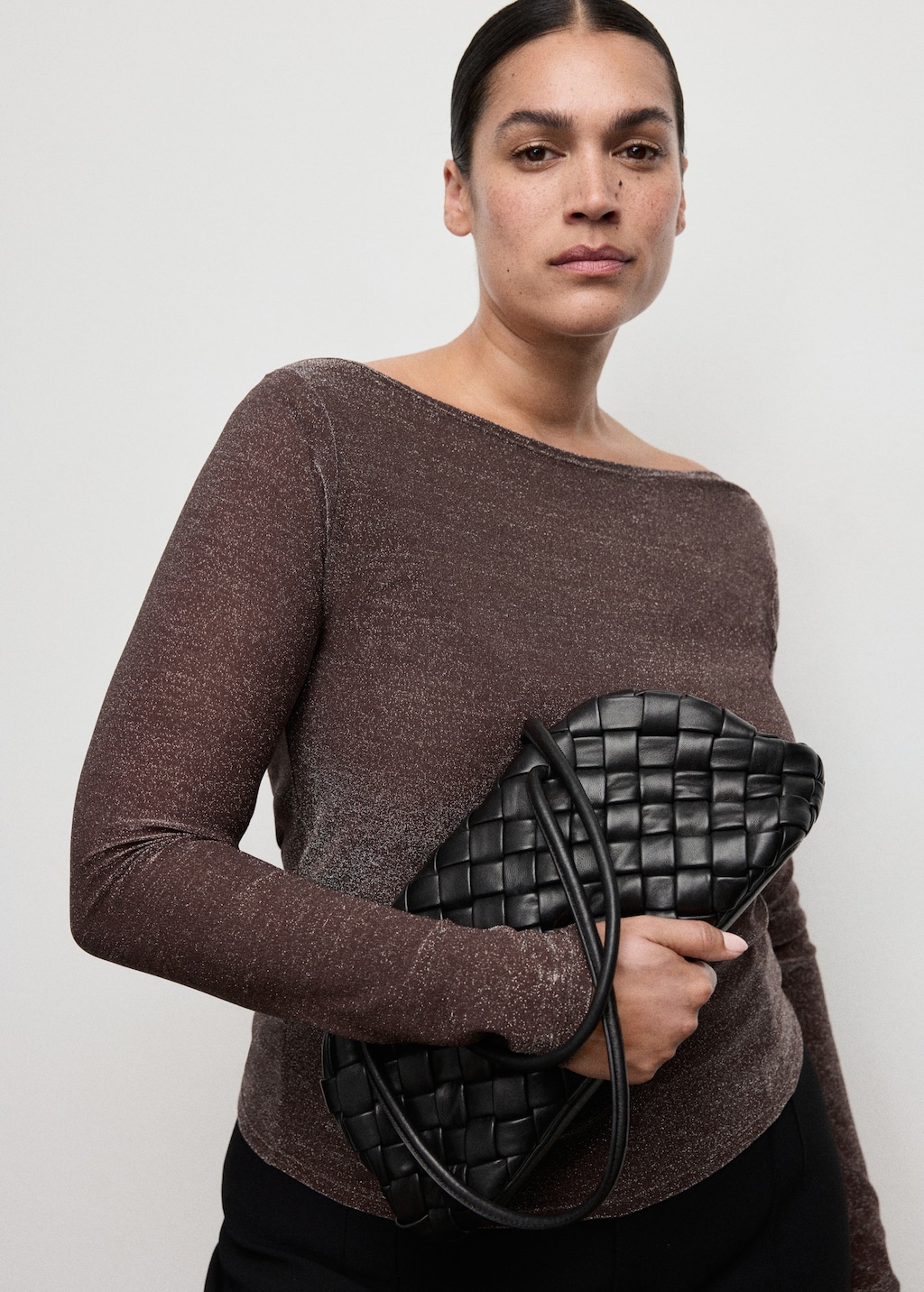 Sparkly boat-neck top