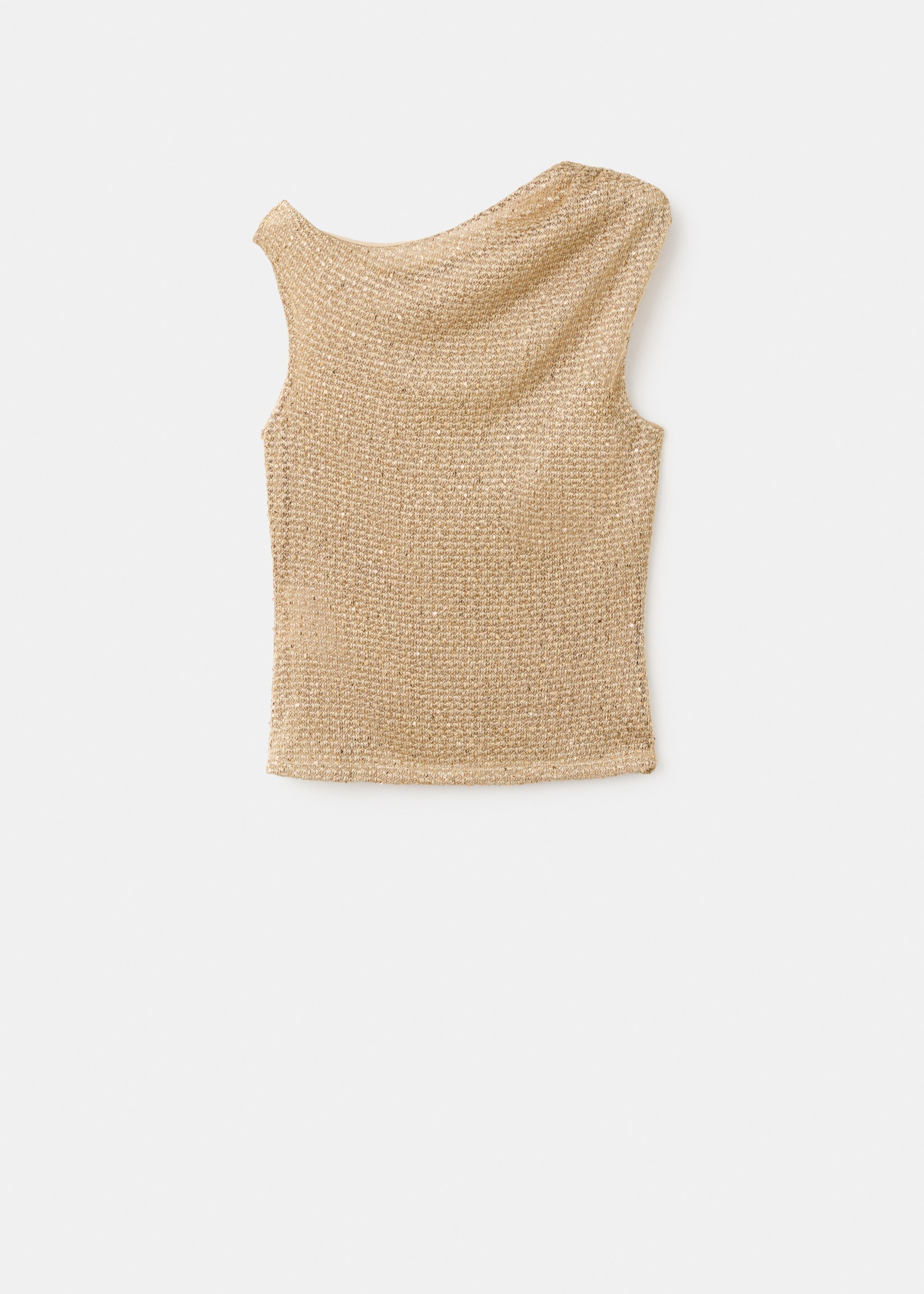 Asymmetric sequin top - Article without model, Gold. Ref: 17049109-00.