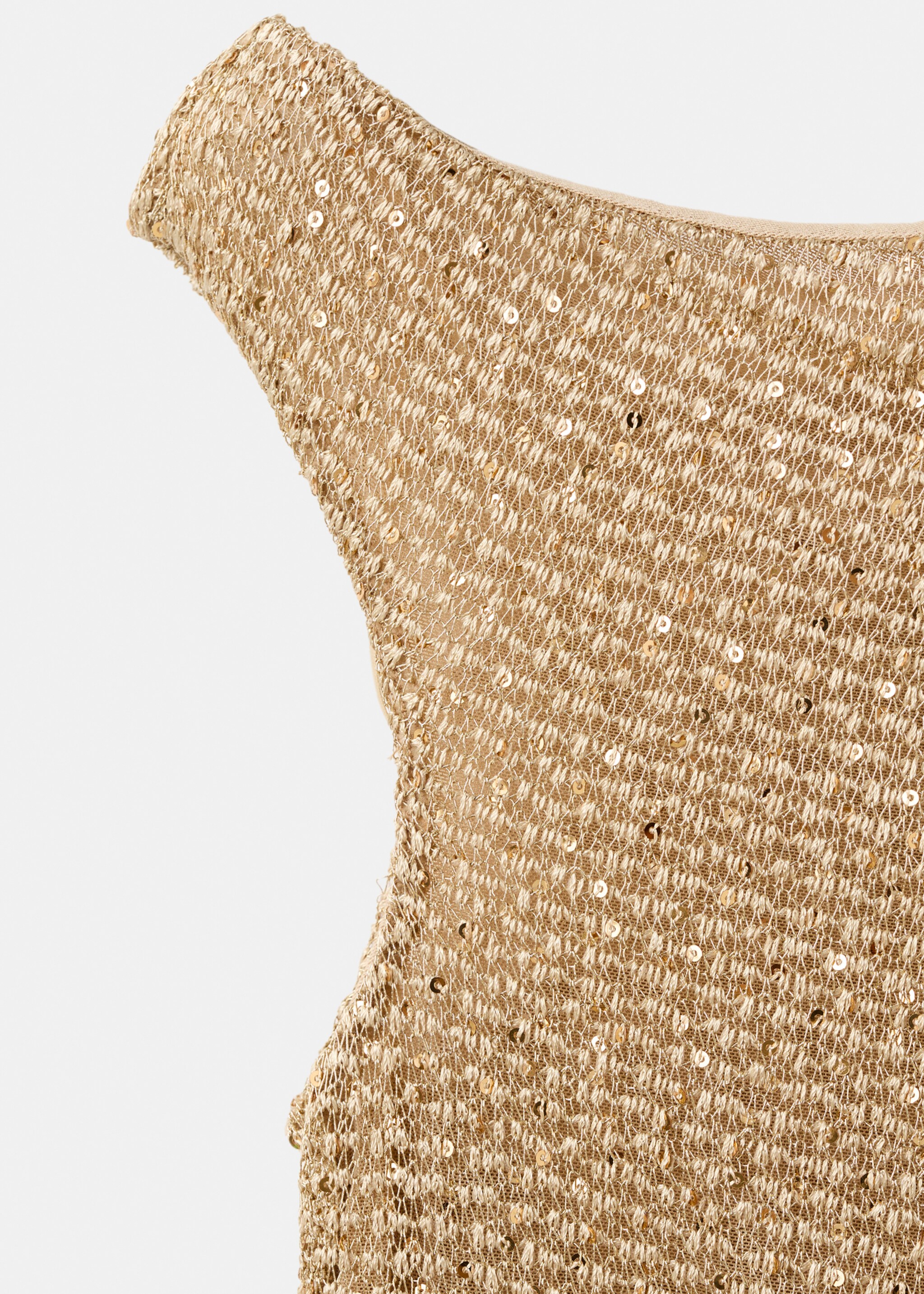 Asymmetric sequin top - Details of the article 8, Gold. Ref: 17049109-00.