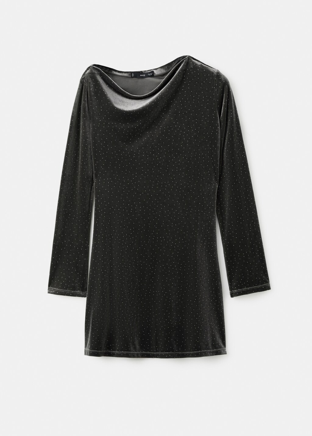 Mango Asymmetrical velvet dress with shiny details