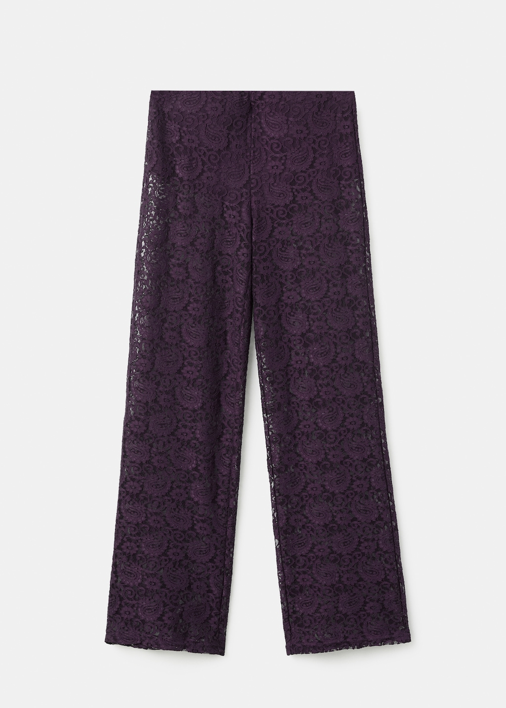 Straight-fit lace pants