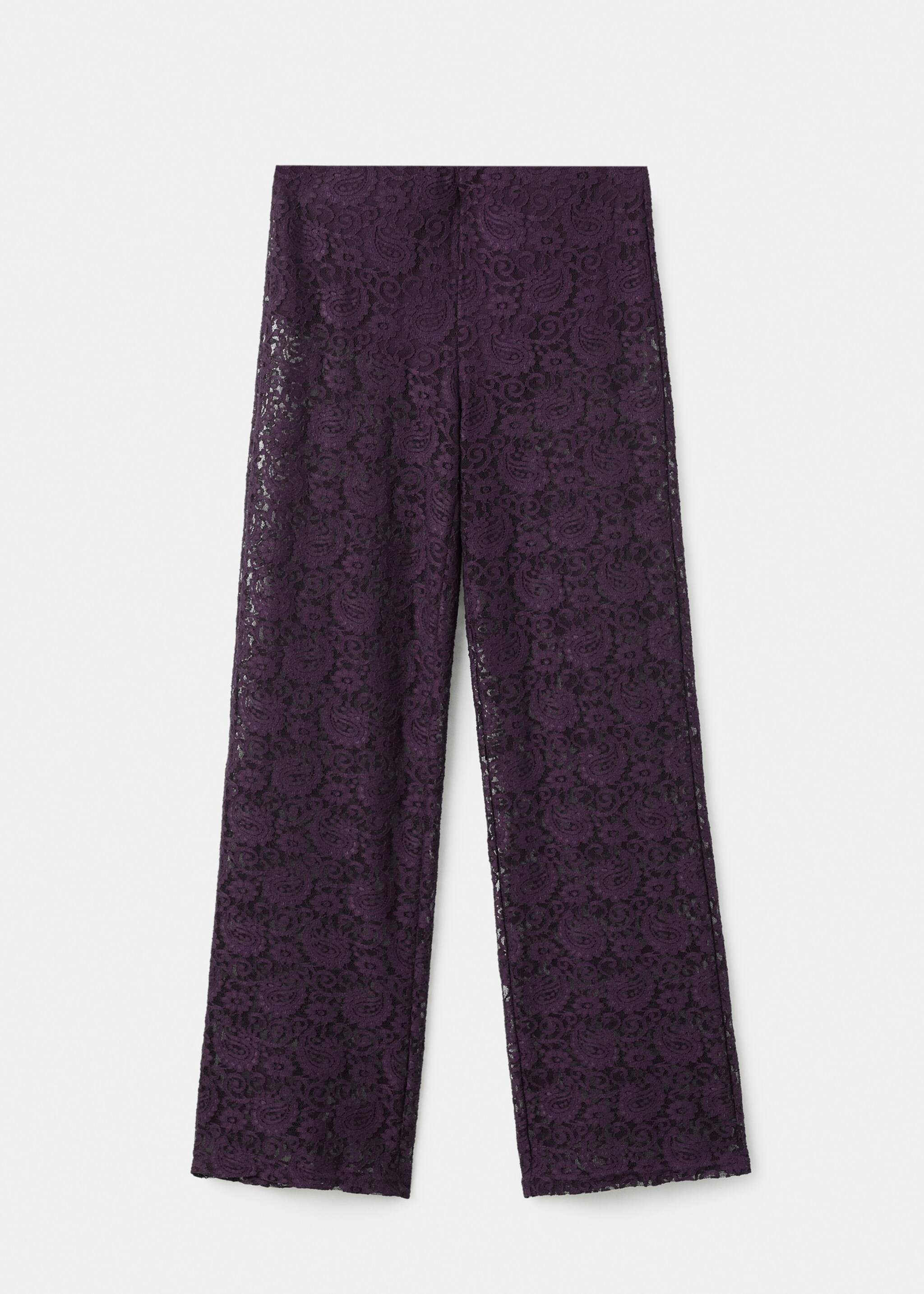 Pantalon droit dentelle - Article sans modèle, Lie de vin. Ref: 17049112-00.