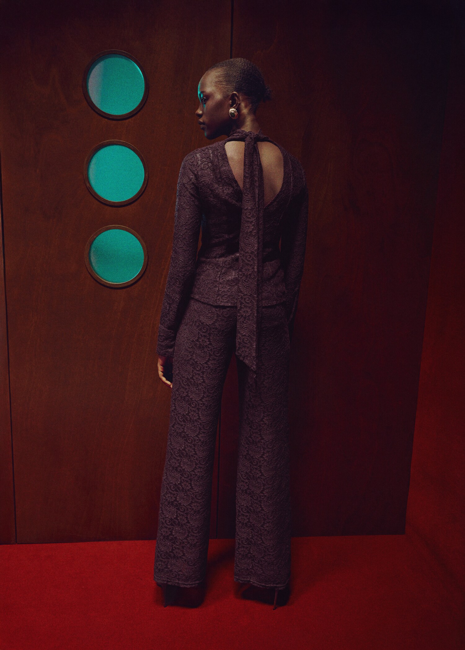 Pantalon droit dentelle - Verso de l’article