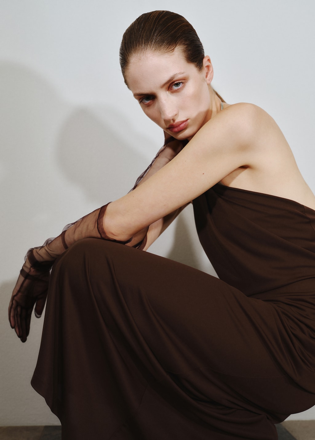 Dress with choker neck