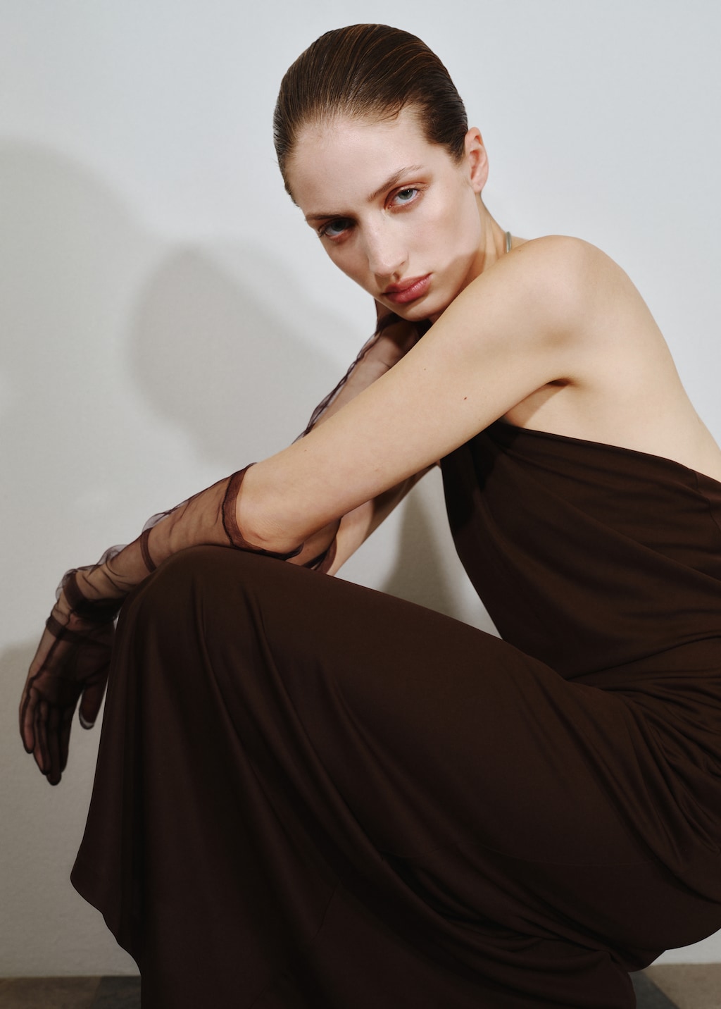 Dress with choker neck