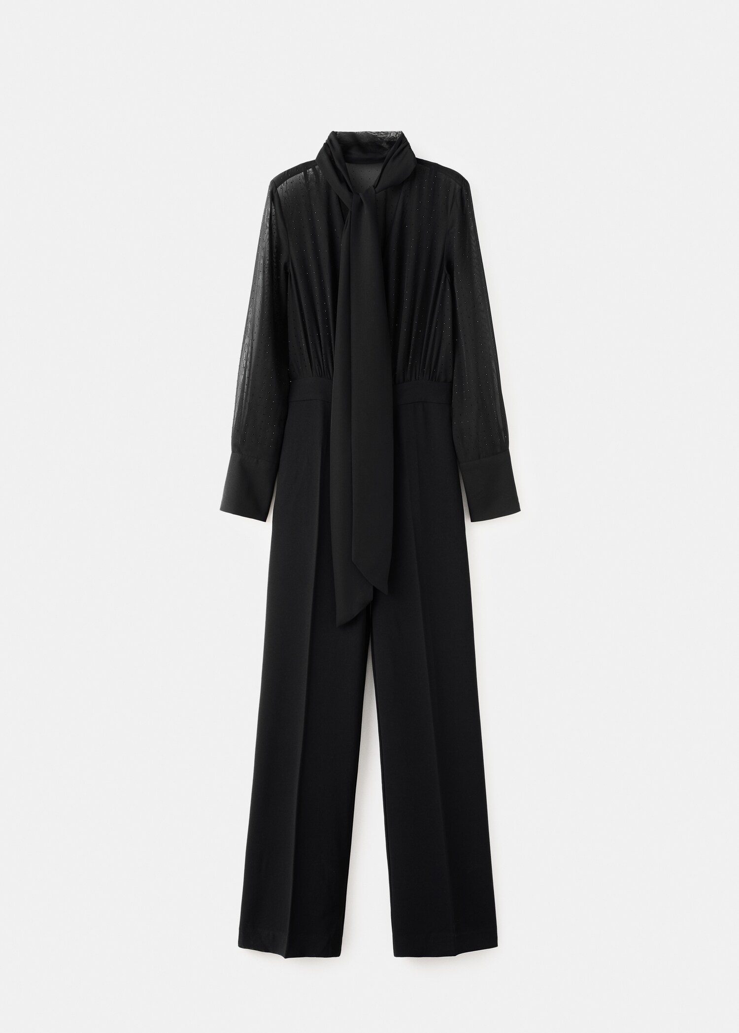 Combined jumpsuit with scarf and rhinestones - Article without model
