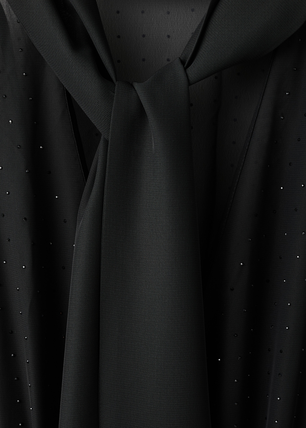 Combined jumpsuit with scarf and rhinestones