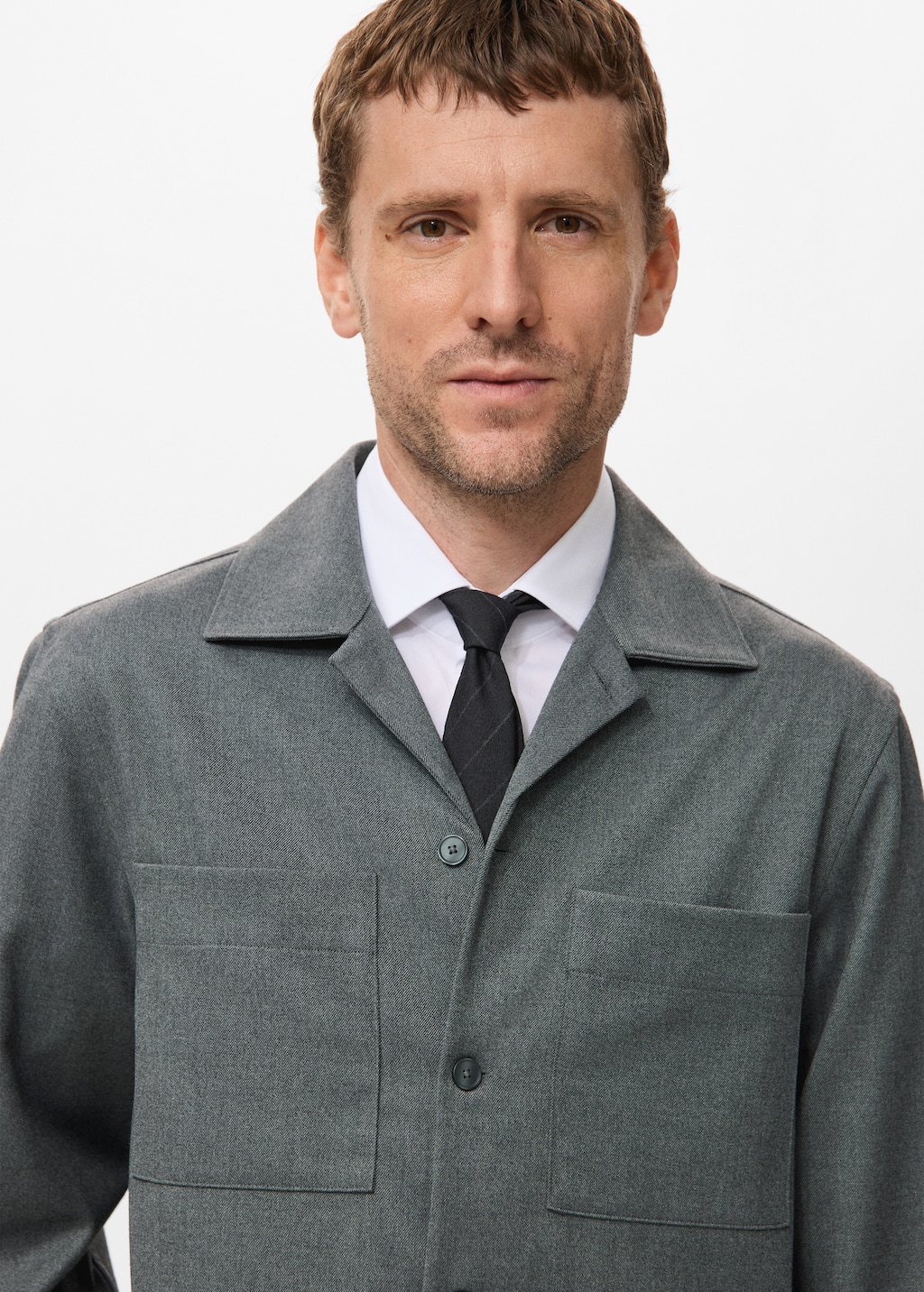 Fluid overshirt with pockets