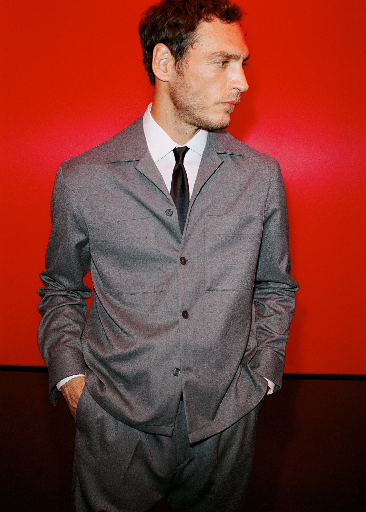 Fluid overshirt with pockets - Details of the article 3