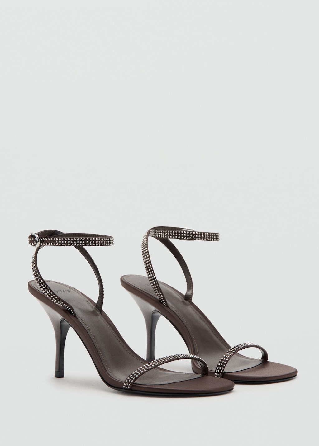 Heeled sandal with strass strap