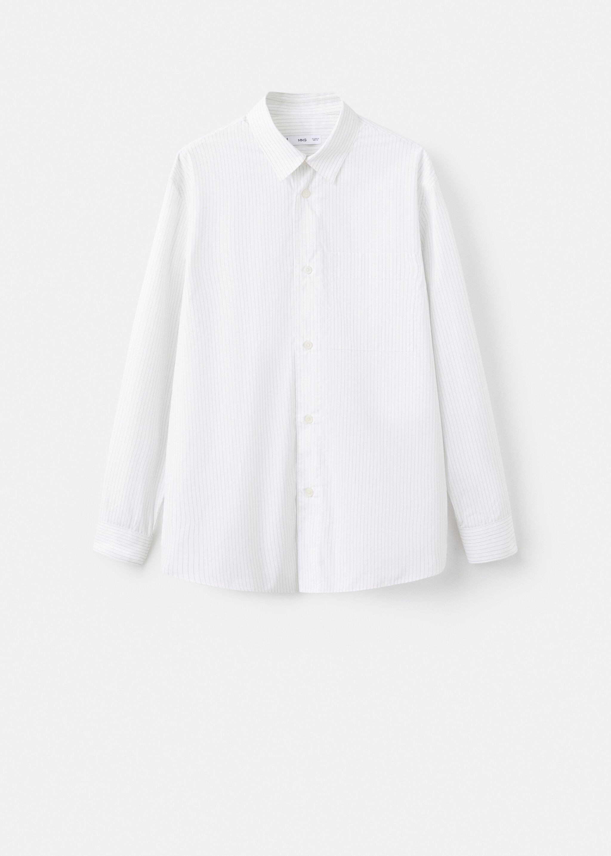 Chemise 100 % coton à rayures coupe relaxed fit - Article sans modèle, Blanc. Ref: 17049209-00.