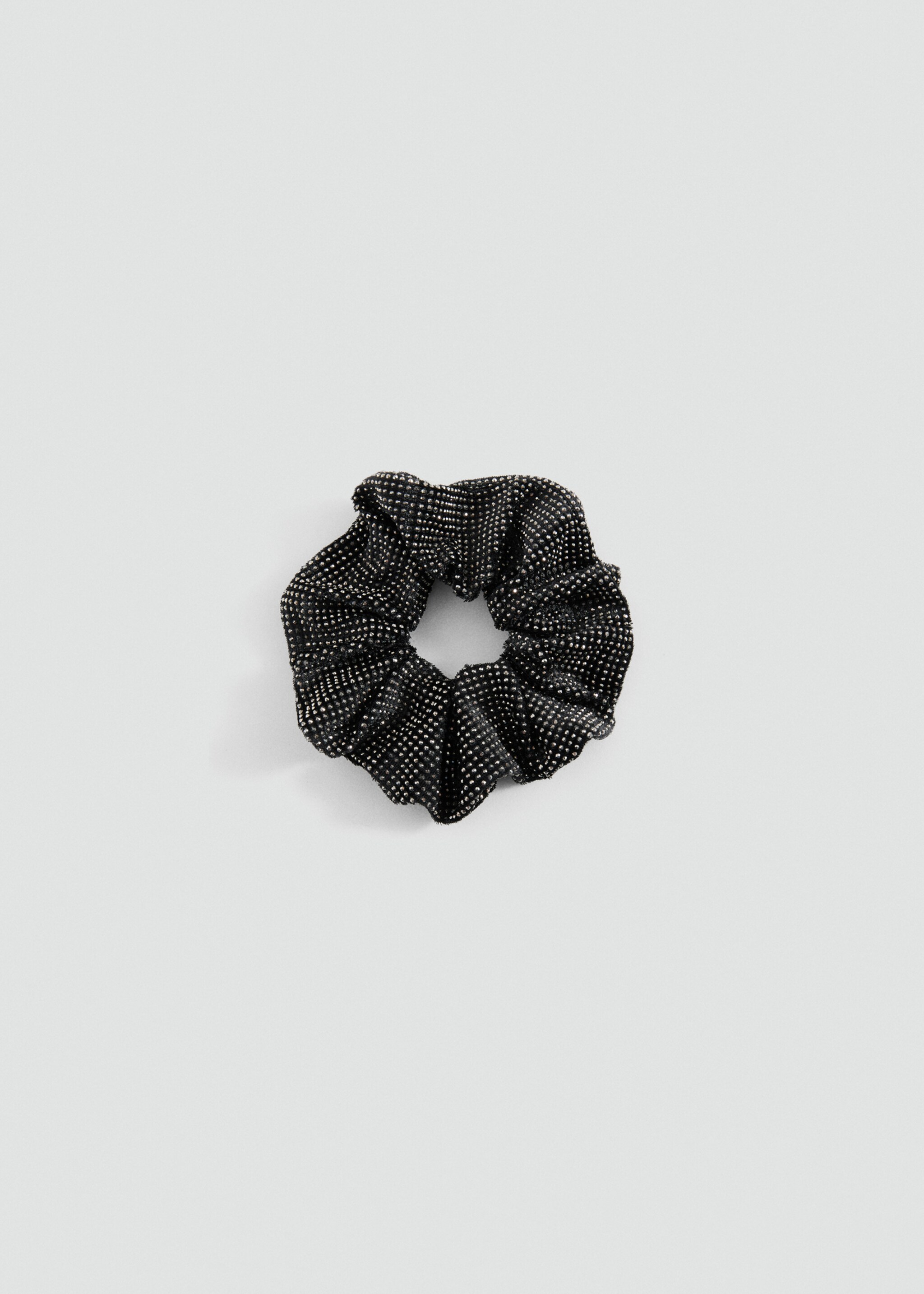 Shiny rhinestone hair tie - Article without model, Black. Ref: 17049211-00.
