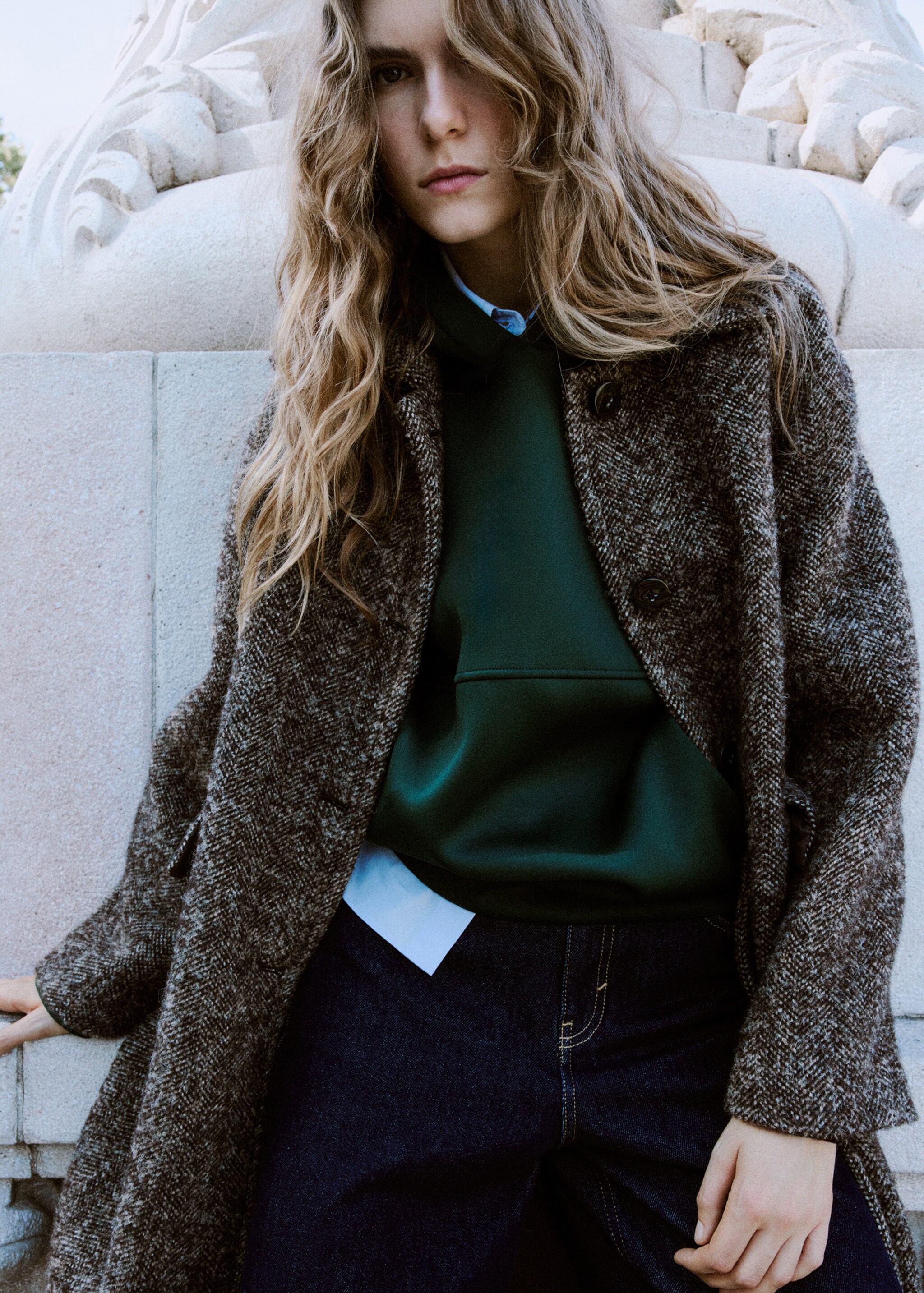 Sweat-shirt oversize capuche - Détail de l'article 1, Vert. Ref: 17049212-00.
