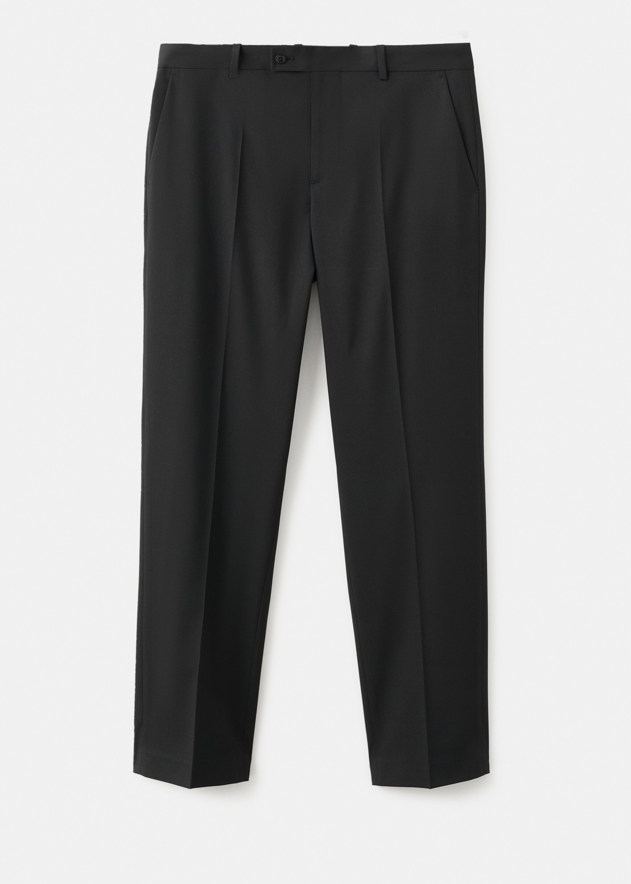 Pleated straight-leg suit trousers - Article without model, Black. Ref: 17049605-00.