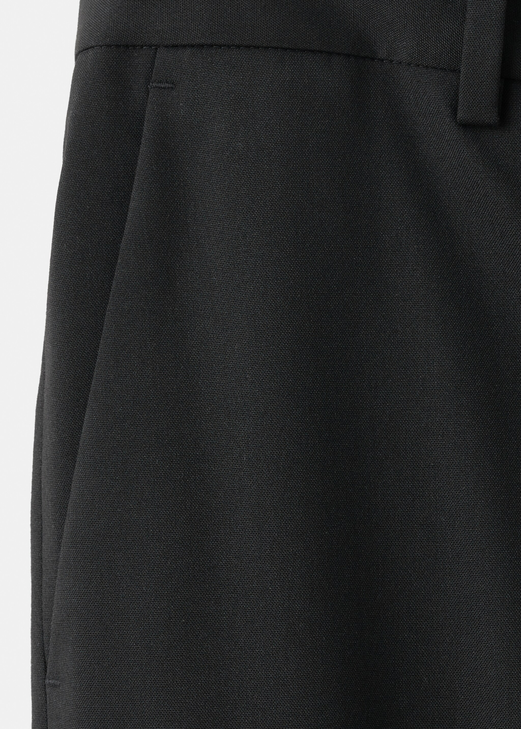 Pleated straight-leg suit trousers - Details of the article 0, Black. Ref: 17049605-00.