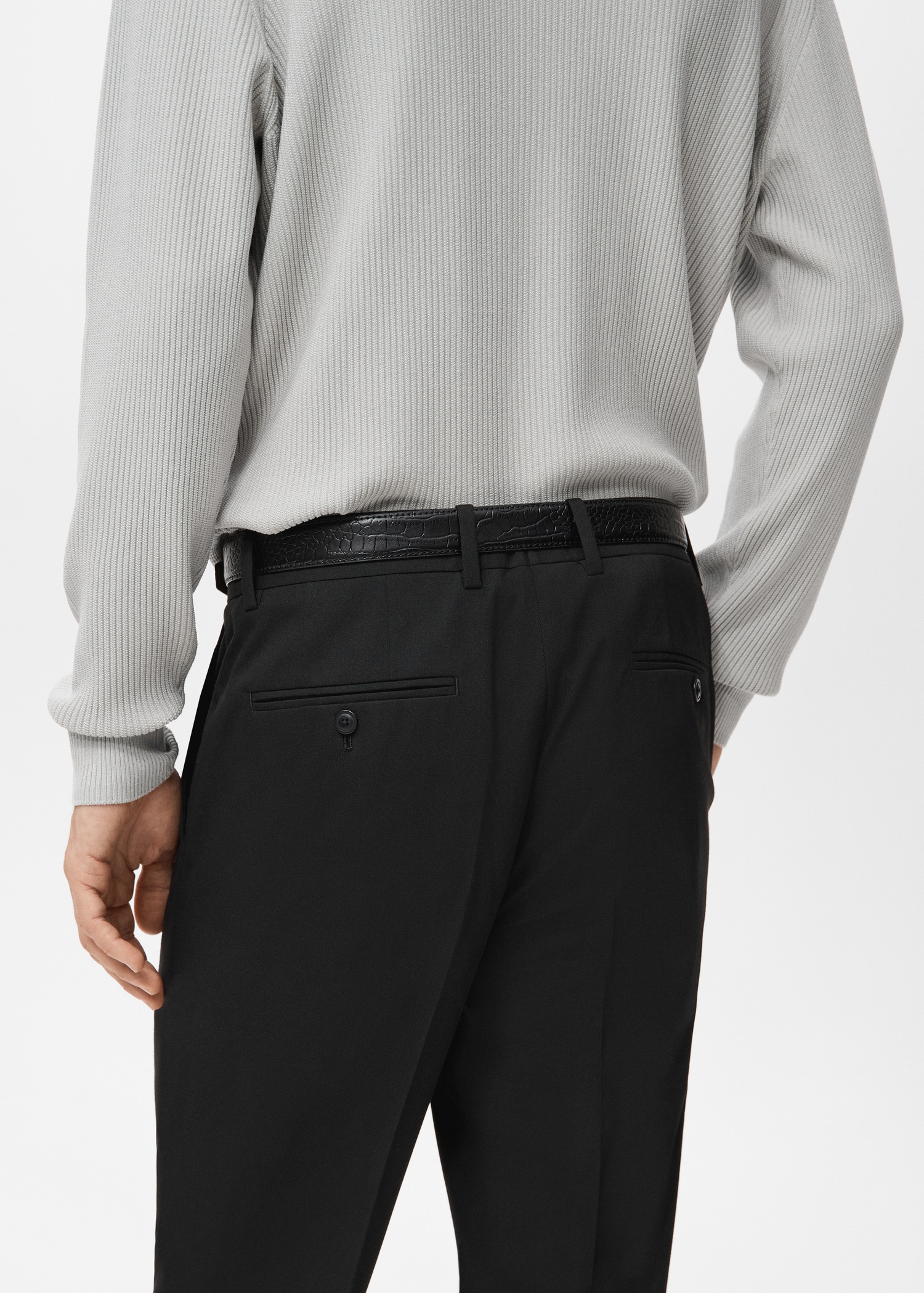 Pleated straight-leg suit trousers - Details of the article 6